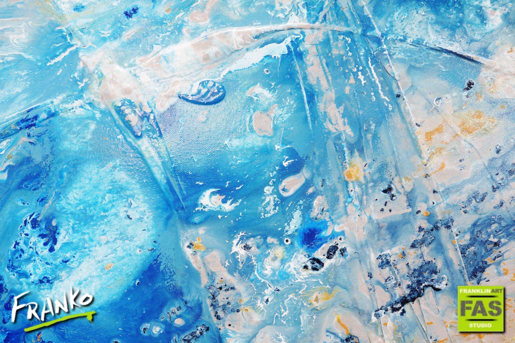 Oceanic Reef 160cm x 100cm Blue Creme Abstract Painting (SOLD)-Abstract-[Franko]-[Artist]-[Australia]-[Painting]-Franklin Art Studio