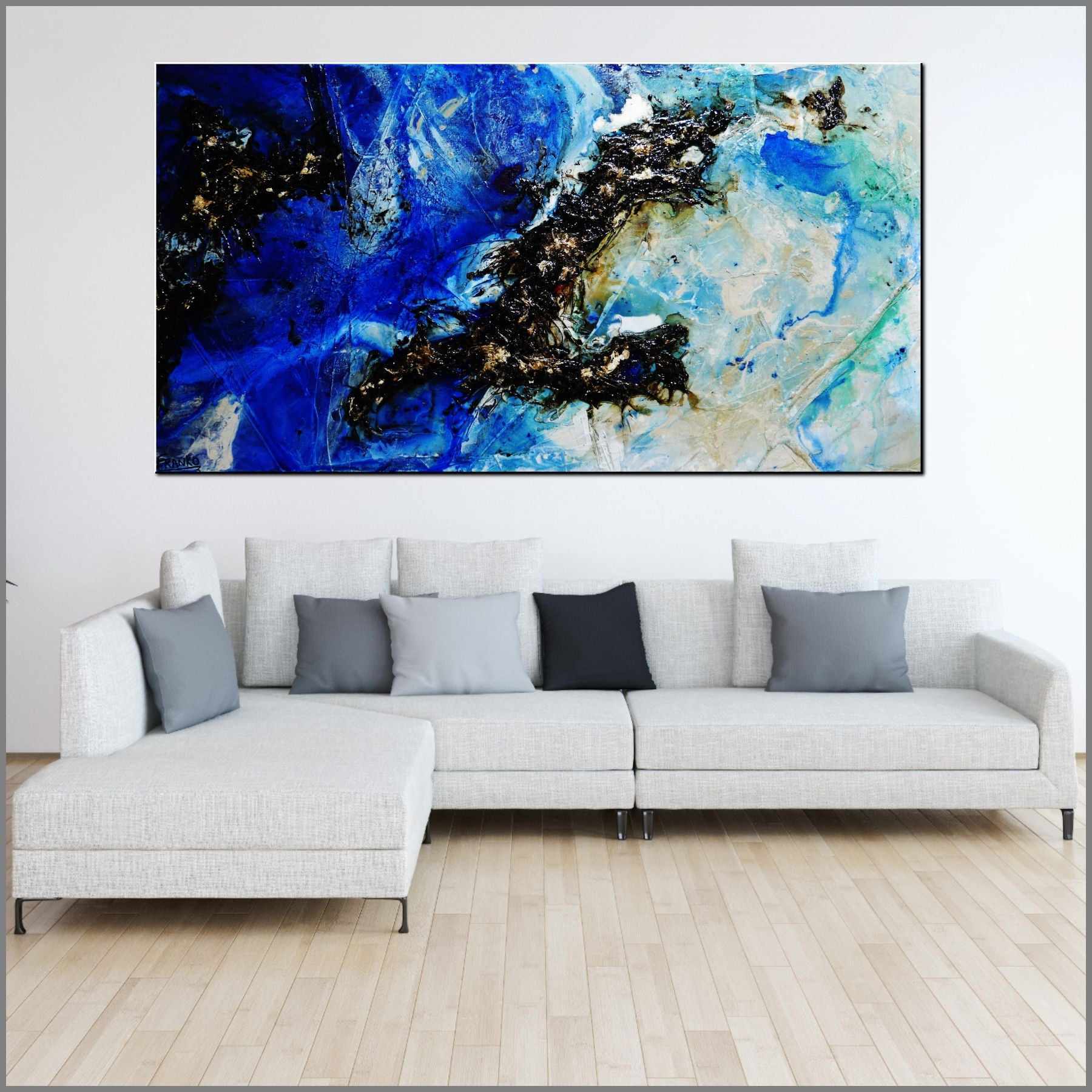 Oceanic Straits 190cm x 100cm Blue White Textured Abstract Painting (SOLD)-Abstract-[Franko_Artist]-[Australian_artist]-[Gold_Coast]-[Brisbane]-[modern]-[contemporary]-[original]-[Large_artwork]-[The_Block]-[Dream_Homes]-[ideas]-[Grand_Designs]-[Art_Lover]-Franklin Art Studio