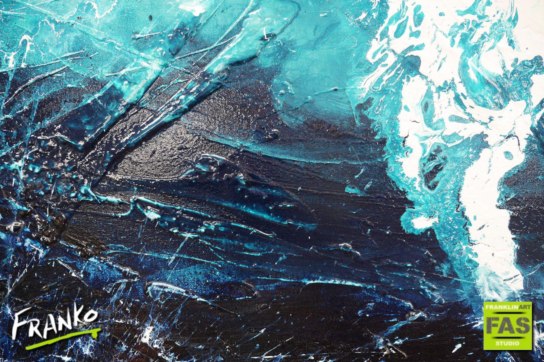 Oceans Jazz 190cm x 100cm Huge Blue Abstract Painting (SOLD)