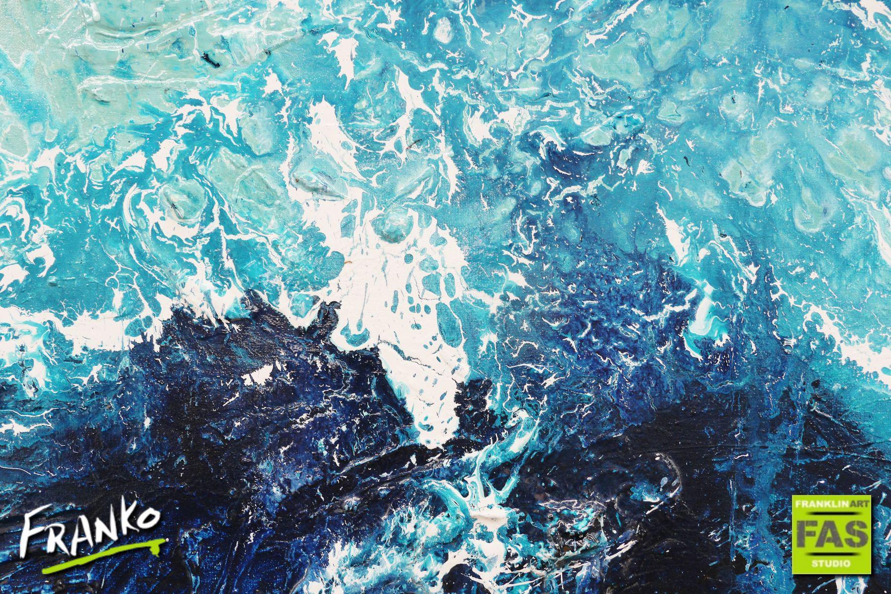Oceans Jazz 190cm x 100cm Huge Blue Abstract Painting (SOLD)-Abstract-[Franko]-[Artist]-[Australia]-[Painting]-Franklin Art Studio