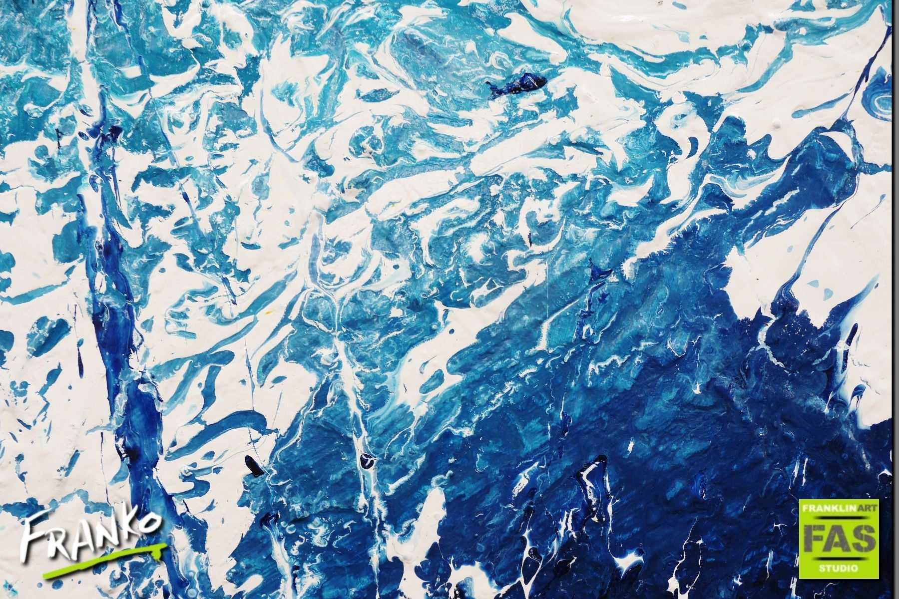 Oceans Lust 140cm x 100cm Blue Abstract Painting (SOLD)