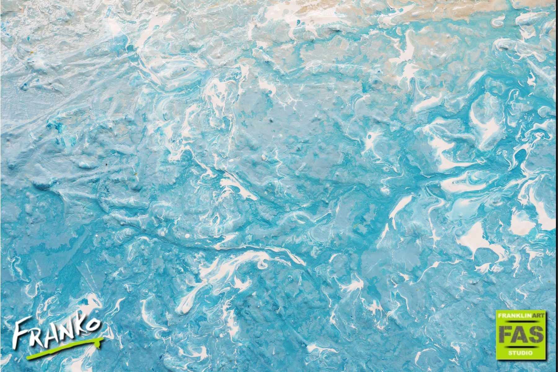 Oceans Lust 140cm x 100cm Blue Abstract Painting (SOLD)-Abstract-[Franko]-[Artist]-[Australia]-[Painting]-Franklin Art Studio