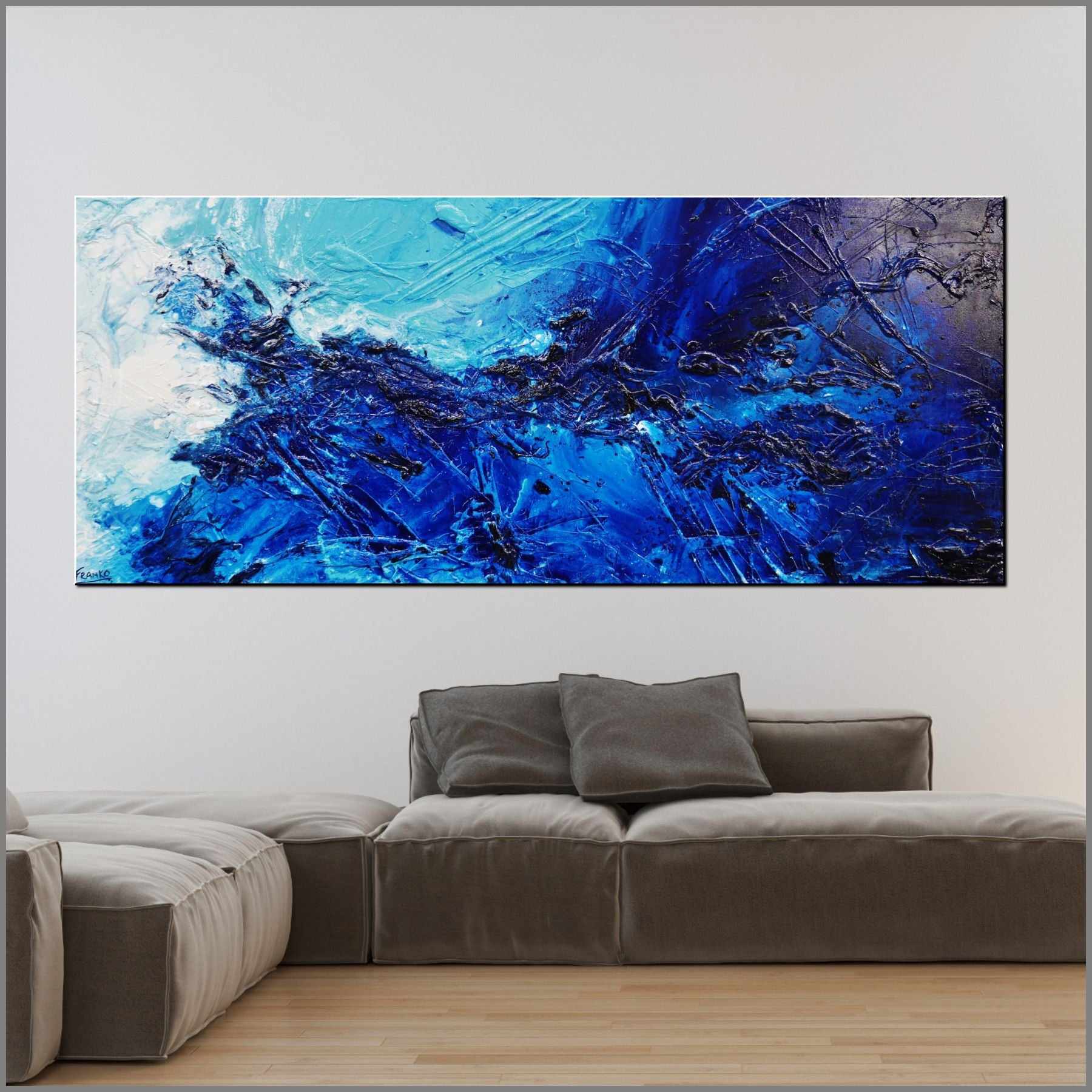 Oceans Oasis 240cm x 100cm Blue Textured Abstract Painting (SOLD)-Abstract-[Franko_Artist]-[Australian_artist]-[Gold_Coast]-[Brisbane]-[modern]-[contemporary]-[original]-[Large_artwork]-[The_Block]-[Dream_Homes]-[ideas]-[Grand_Designs]-[Art_Lover]-Franklin Art Studio