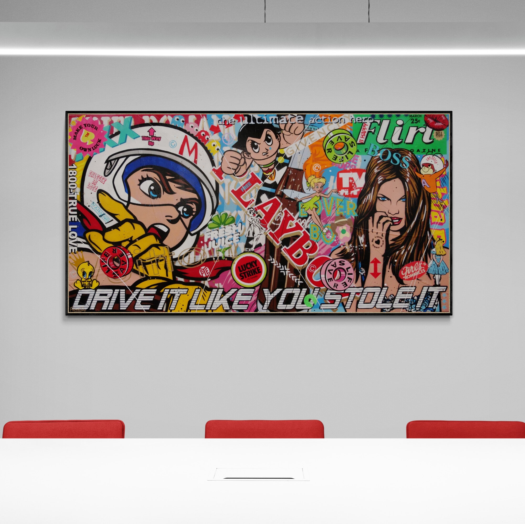Dangerous Liaisons 190cm x 100cm Speed Racer Textured Urban Pop Art Painting (SOLD)-Urban Pop Art-[Franko_Artist]-[The_Block]-[Dream_Homes]-[ideas]-[Grand_Designs]-[Art_Lover]-Franklin Art Studio