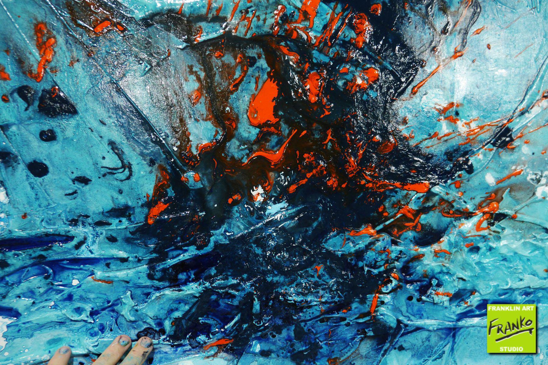Orange Candy 190cm x 100cm Black Orange Textured Abstract Painting (SOLD)-Abstract-[Franko_Artist]-[The_Block]-[Dream_Homes]-[ideas]-[Grand_Designs]-[Art_Lover]-Franklin Art Studio