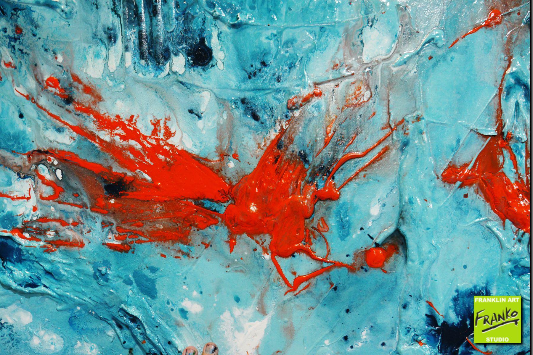 Orange Candy 190cm x 100cm Black Orange Textured Abstract Painting (SOLD)
