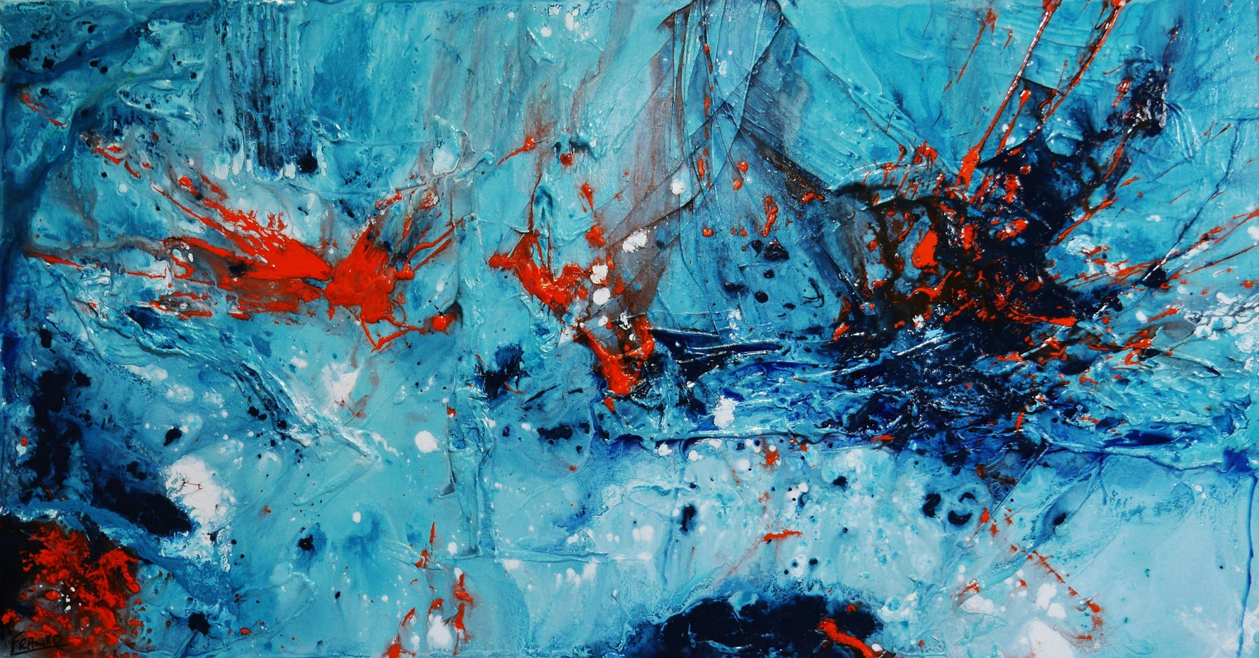Orange Candy 190cm x 100cm Black Orange Textured Abstract Painting (SOLD)-Abstract-[Franko_Artist]-[Australian_artist]-[Gold_Coast]-[Brisbane]-[modern]-[contemporary]-[original]-[Large_artwork]-Franklin Art Studio