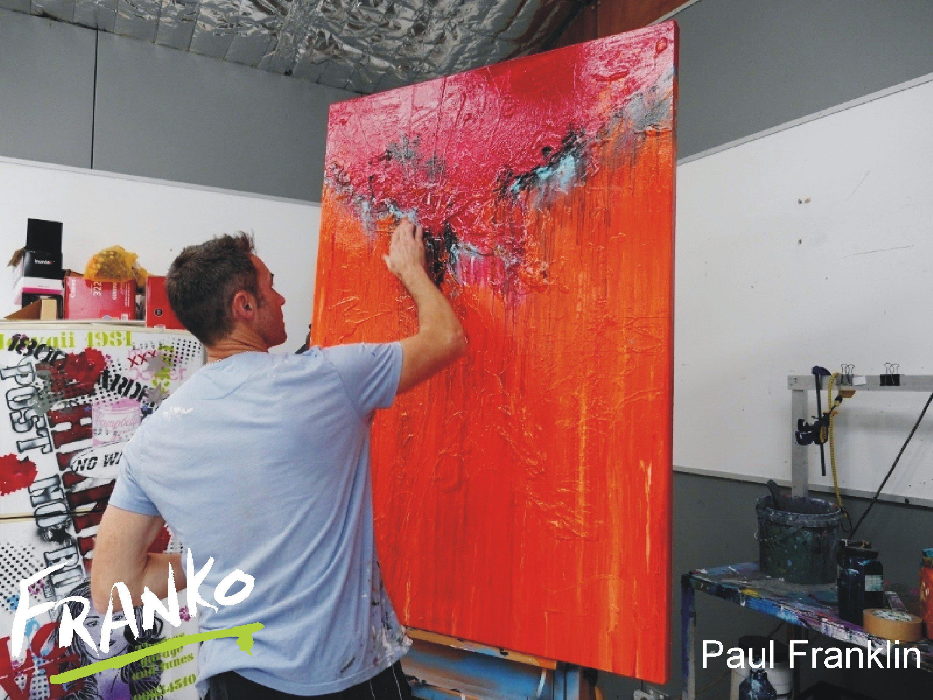 Orange Dessert 140cm x 100cm Orange red Abstract Painting (SOLD)-abstract-[Franko_Artist]-[The_Block]-[Dream_Homes]-[ideas]- [Grand_Designs]-Franklin Art Studio