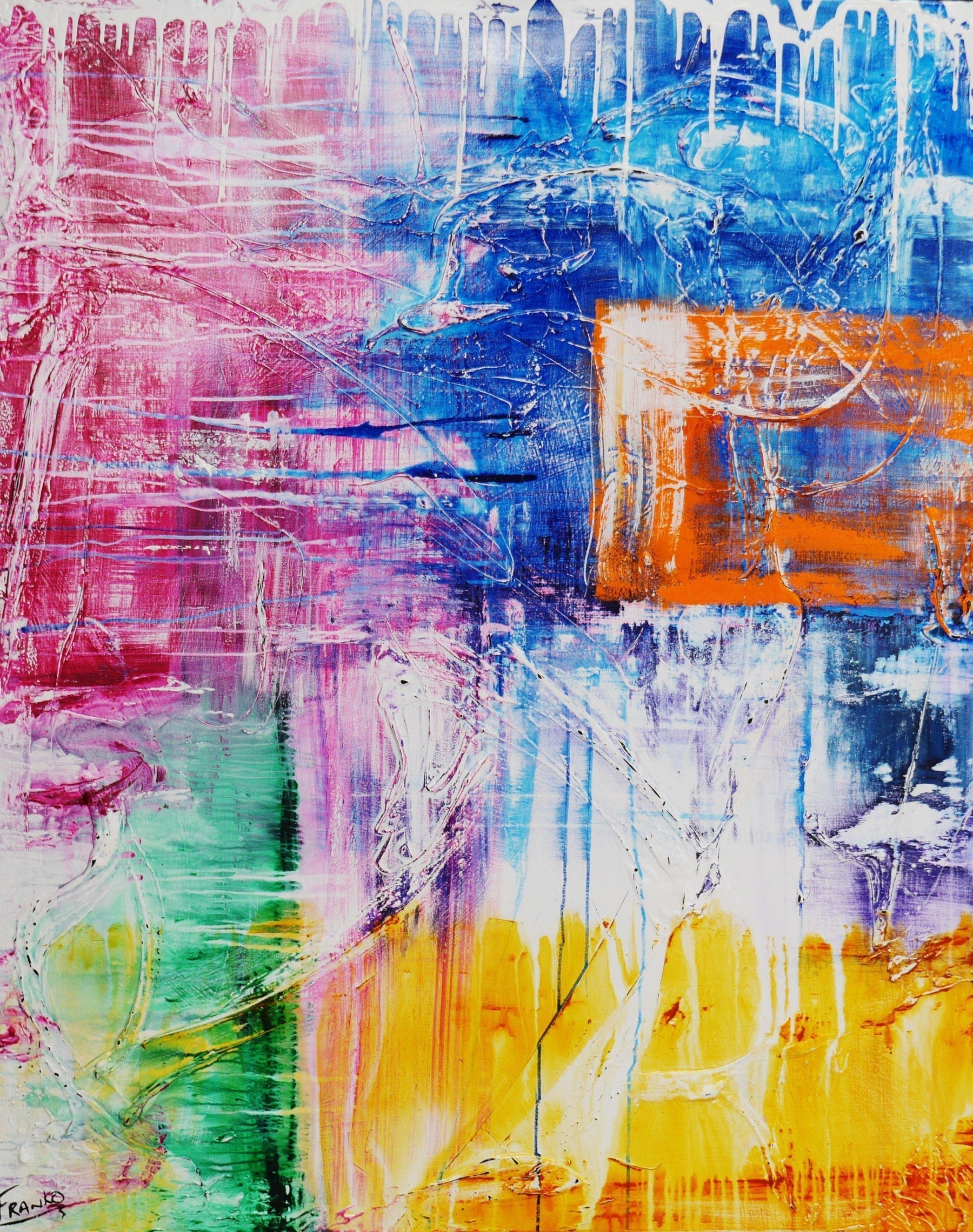 Orange Squared 120cm x 150cm Colourful Abstract Painting (SOLD)-abstract-[Franko_Artist]-[Australian_artist]-[Gold_Coast]-[Brisbane]-[modern]-[contemporary]-[original]-[Large_artwork]-Franklin Art Studio