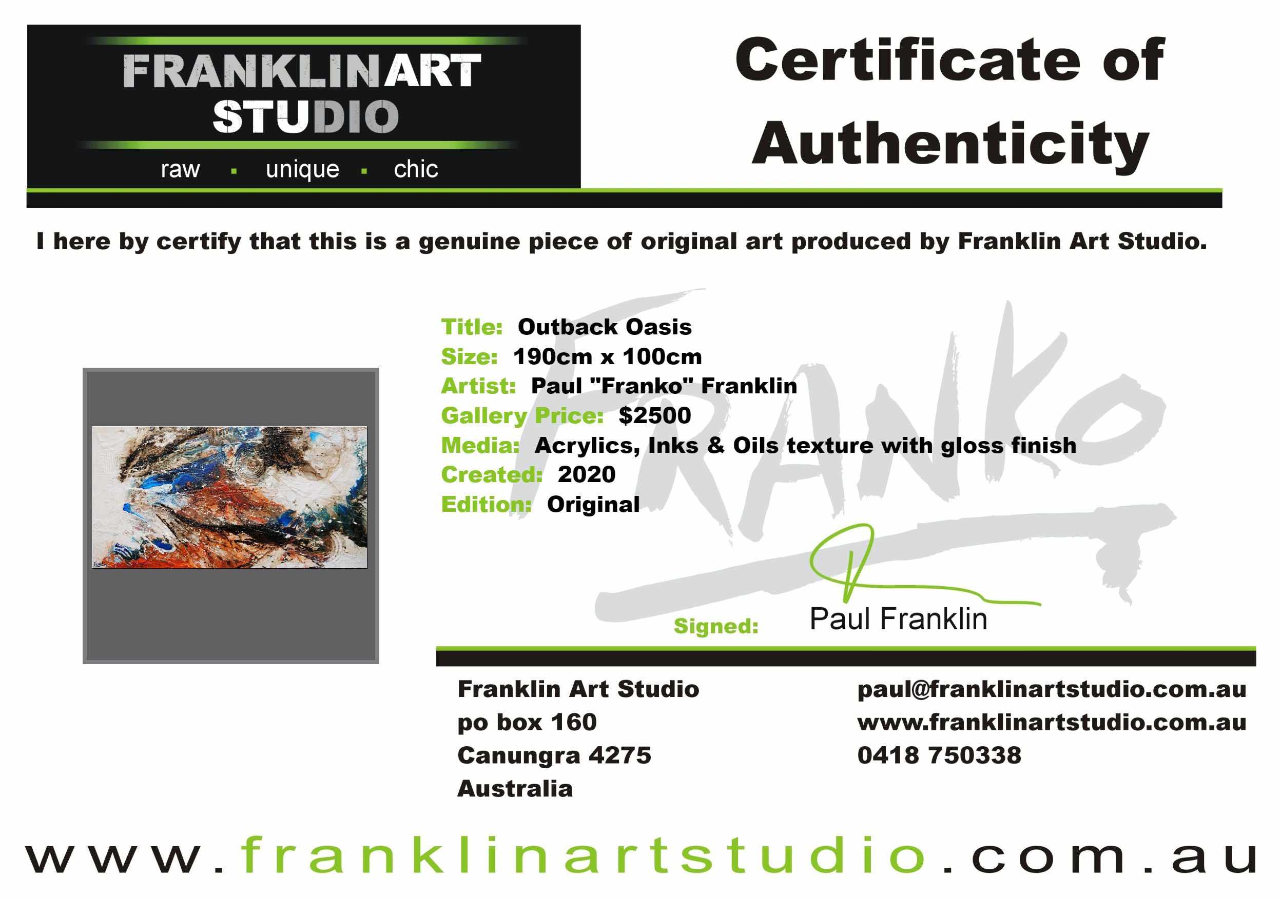 Outback Oasis 190cm x 100cm White Orange Blue Textured Abstract Painting (SOLD)-Abstract-[Franko_Artist]-[The_Block]-[Dream_Homes]-[ideas]-[Grand_Designs]-[Art_Lover]-Franklin Art Studio