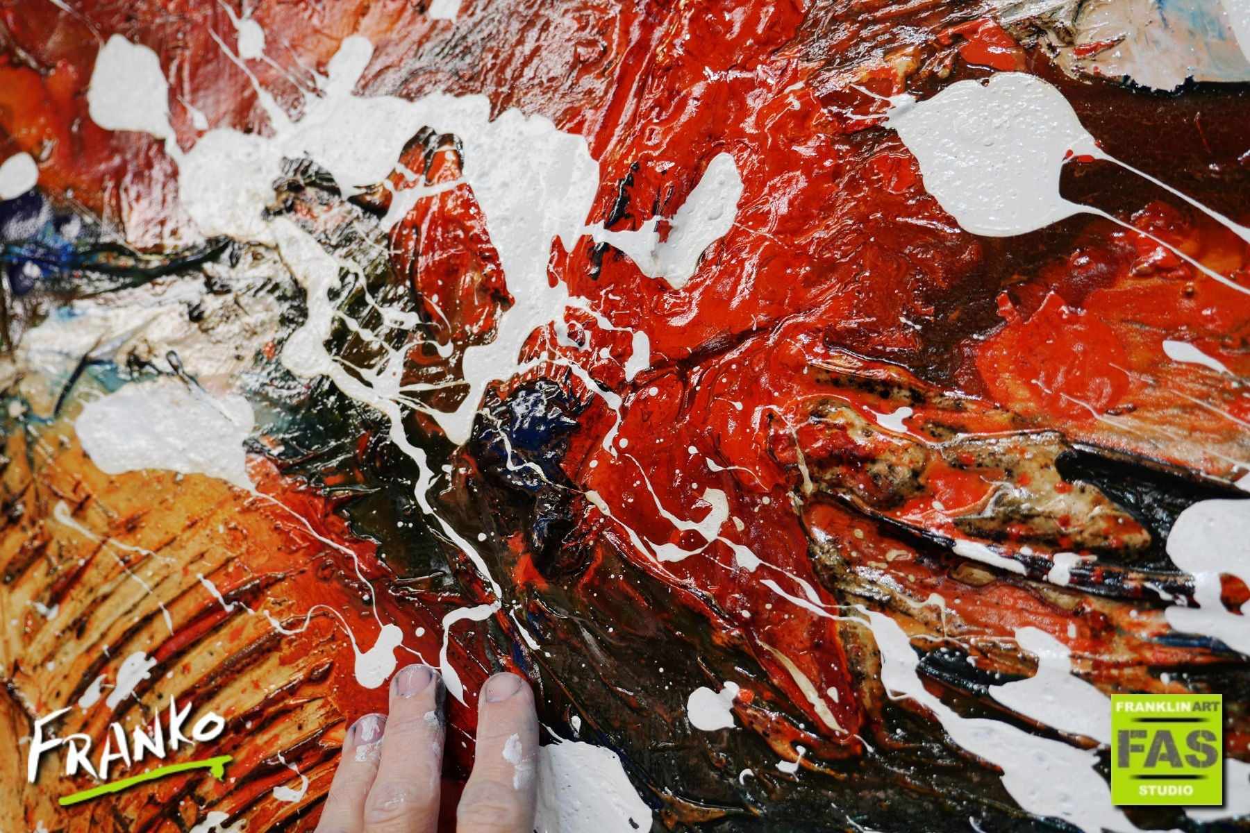 Outback Reach 160cm x 100cm White Orange Blue Abstract Painting (SOLD)