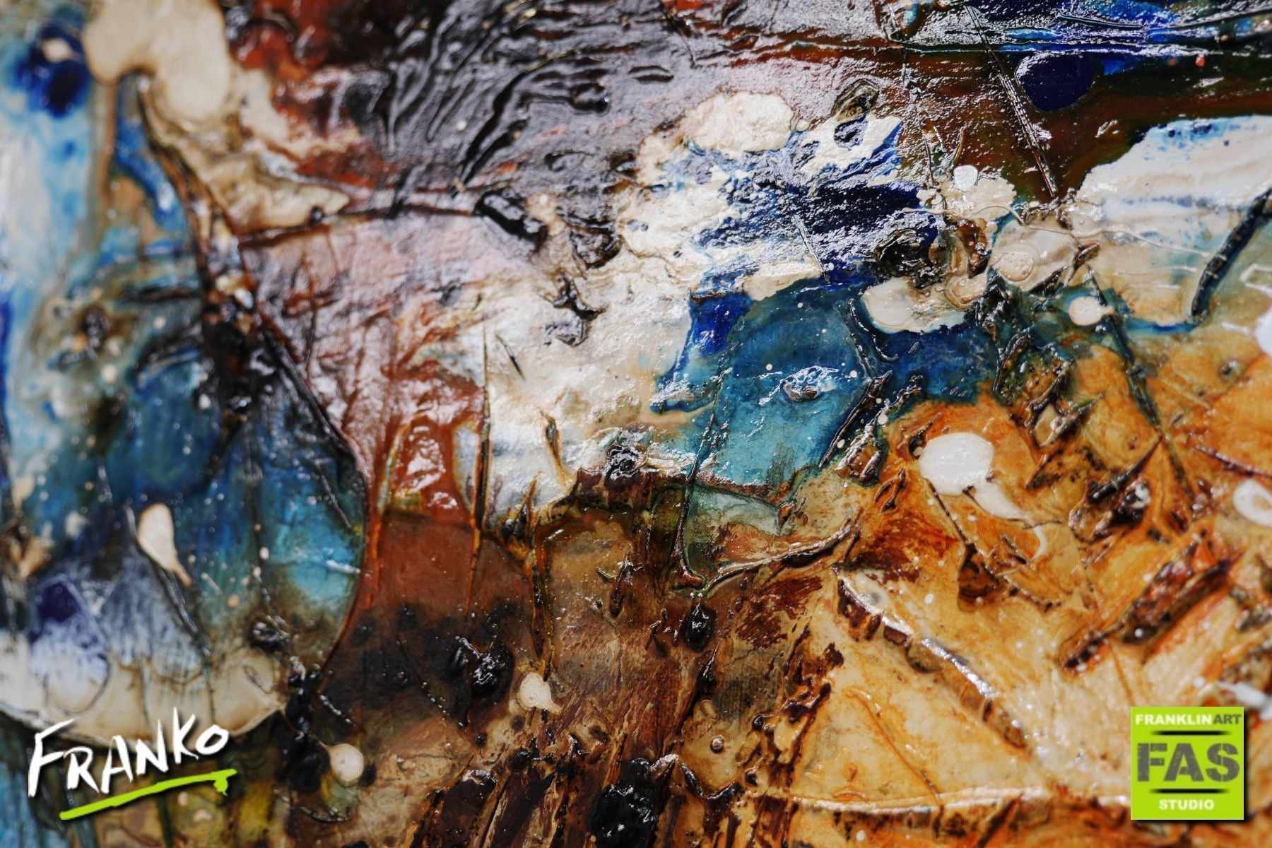 Outback Reach 160cm x 100cm White Orange Blue Abstract Painting (SOLD)-Abstract-[Franko]-[Artist]-[Australia]-[Painting]-Franklin Art Studio