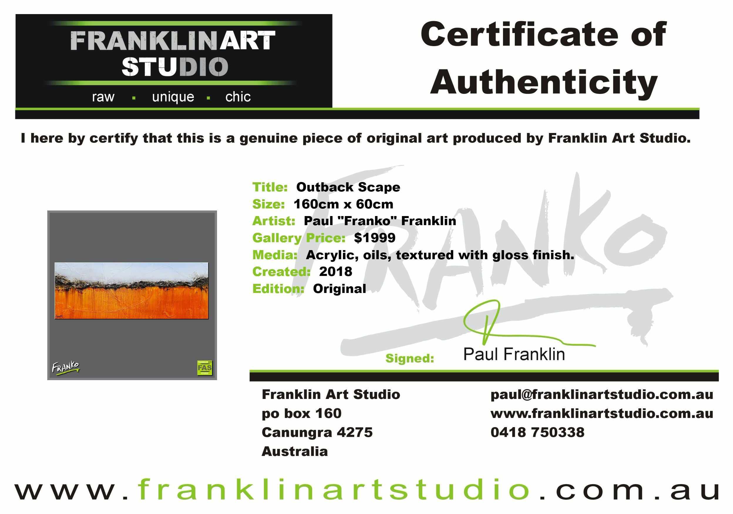 Outback Scape 160cm x 60cm Blue Orange Abstract Painting (SOLD)-Abstract-[Franko_Artist]-[The_Block]-[Dream_Homes]-[ideas]-[Grand_Designs]-[Art_Lover]-Franklin Art Studio