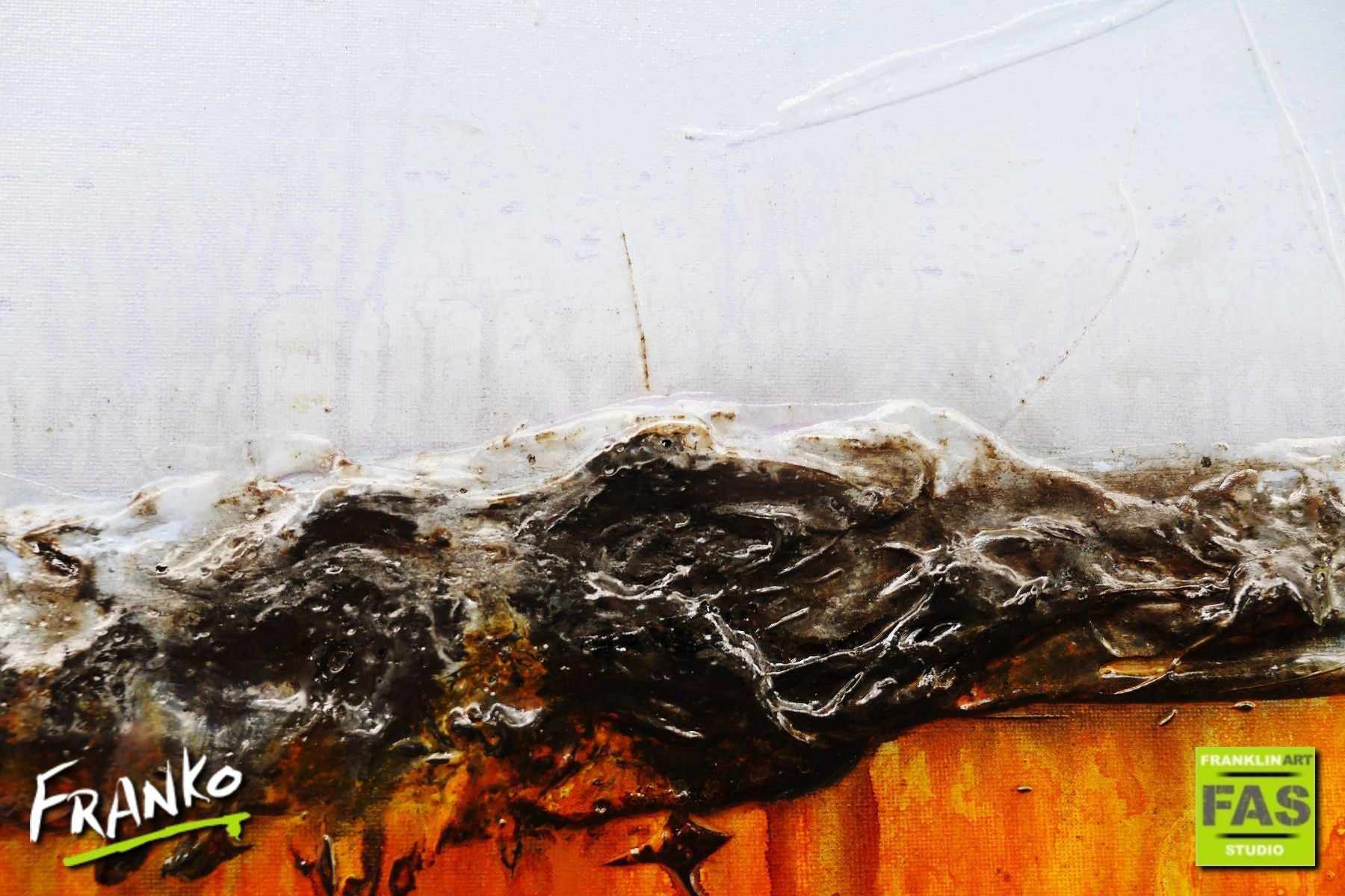 Outback Scape 160cm x 60cm Blue Orange Abstract Painting (SOLD)