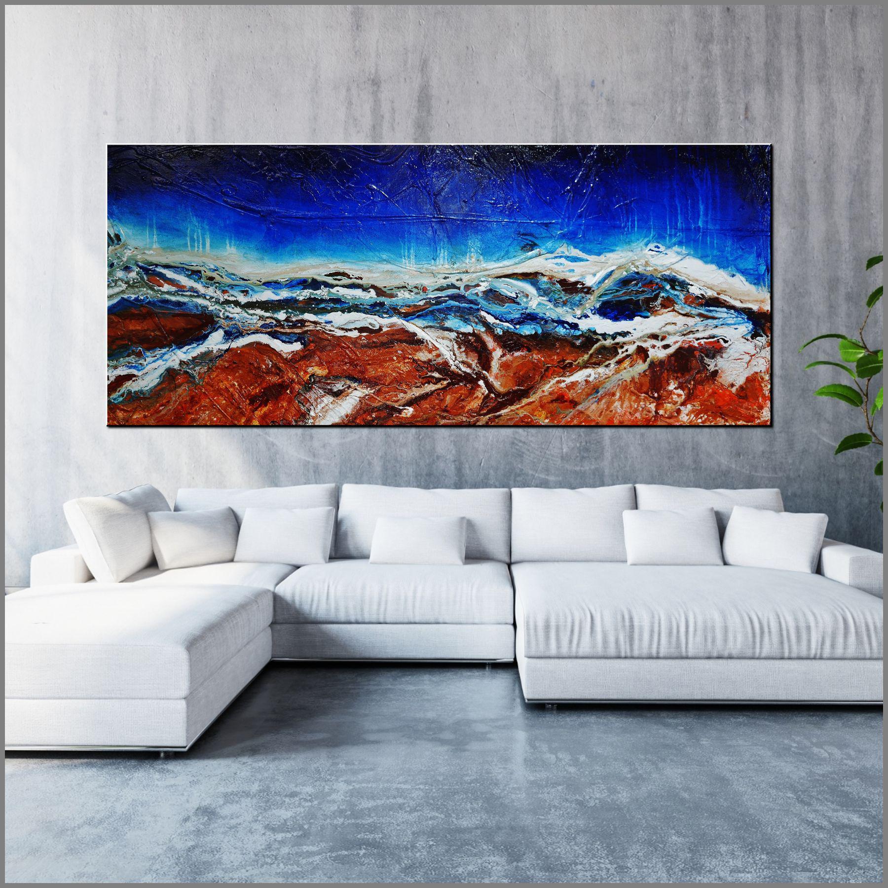 Outback Utopia 240cm x 100cm Blue Brown Textured Abstract Painting (SOLD)-Abstract-[Franko_Artist]-[Australian_artist]-[Gold_Coast]-[Brisbane]-[modern]-[contemporary]-[original]-[Large_artwork]-[The_Block]-[Dream_Homes]-[ideas]-[Grand_Designs]-[Art_Lover]-Franklin Art Studio
