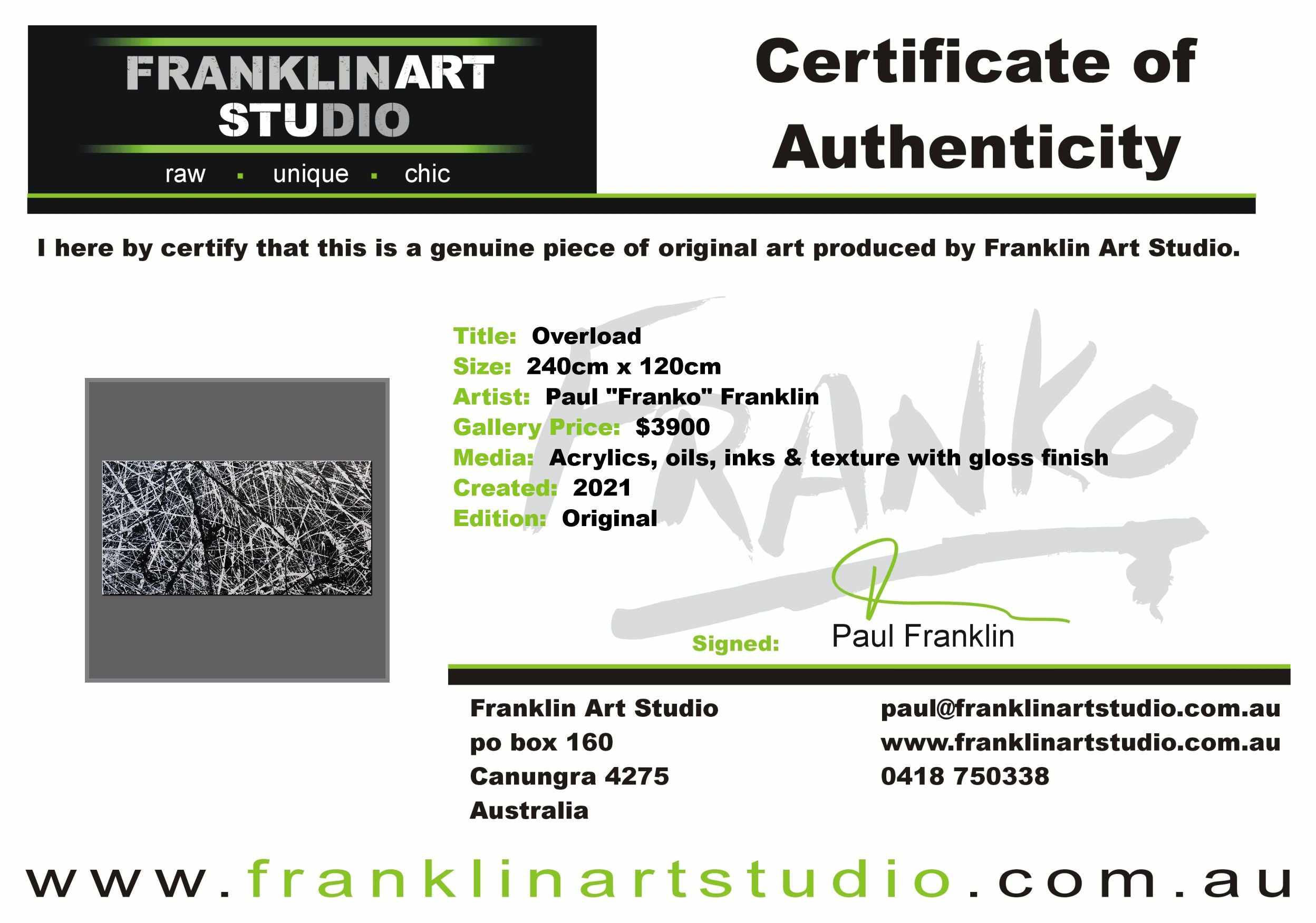 Overload 240cm x 120cm White Black Textured Abstract Painting (SOLD)-Abstract-[Franko_Artist]-[The_Block]-[Dream_Homes]-[ideas]-[Grand_Designs]-[Art_Lover]-Franklin Art Studio