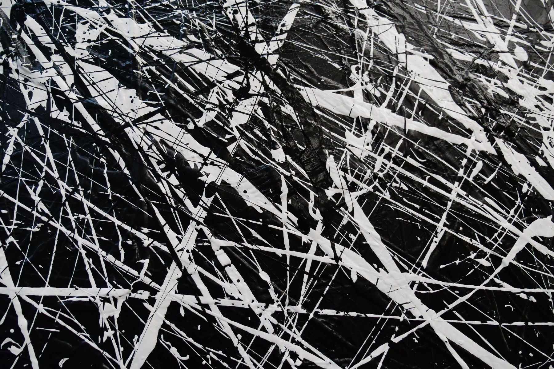 Overload 240cm x 120cm White Black Textured Abstract Painting (SOLD)