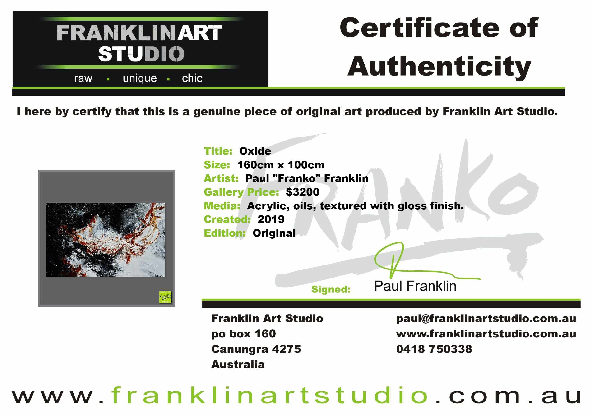 Oxide 160cm x 100cm White Brown Black Textured Abstract Painting (SOLD)-Abstract-[Franko_Artist]-[The_Block]-[Dream_Homes]-[ideas]-[Grand_Designs]-[Art_Lover]-Franklin Art Studio