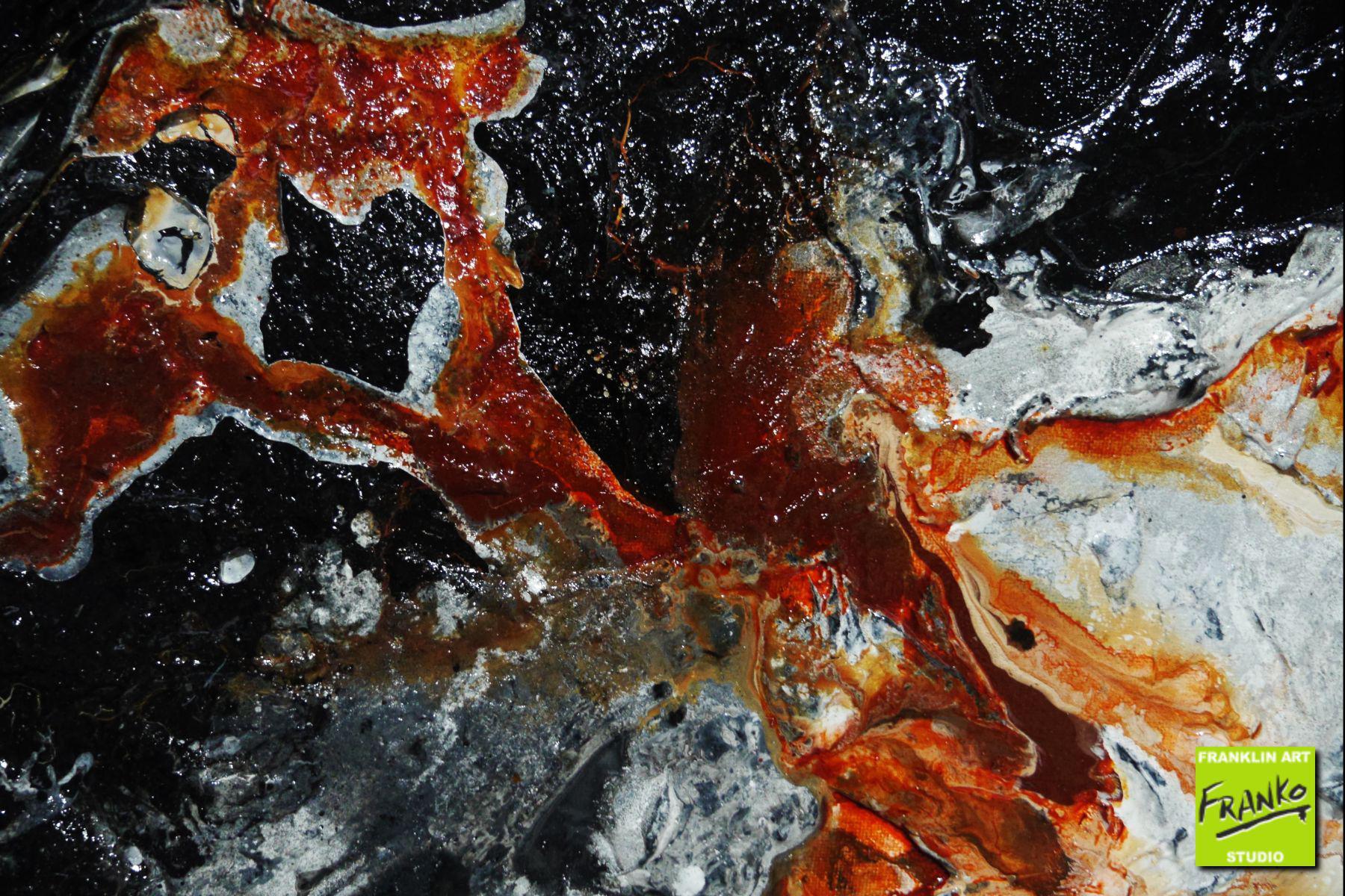 Oxide 160cm x 100cm White Brown Black Textured Abstract Painting (SOLD)