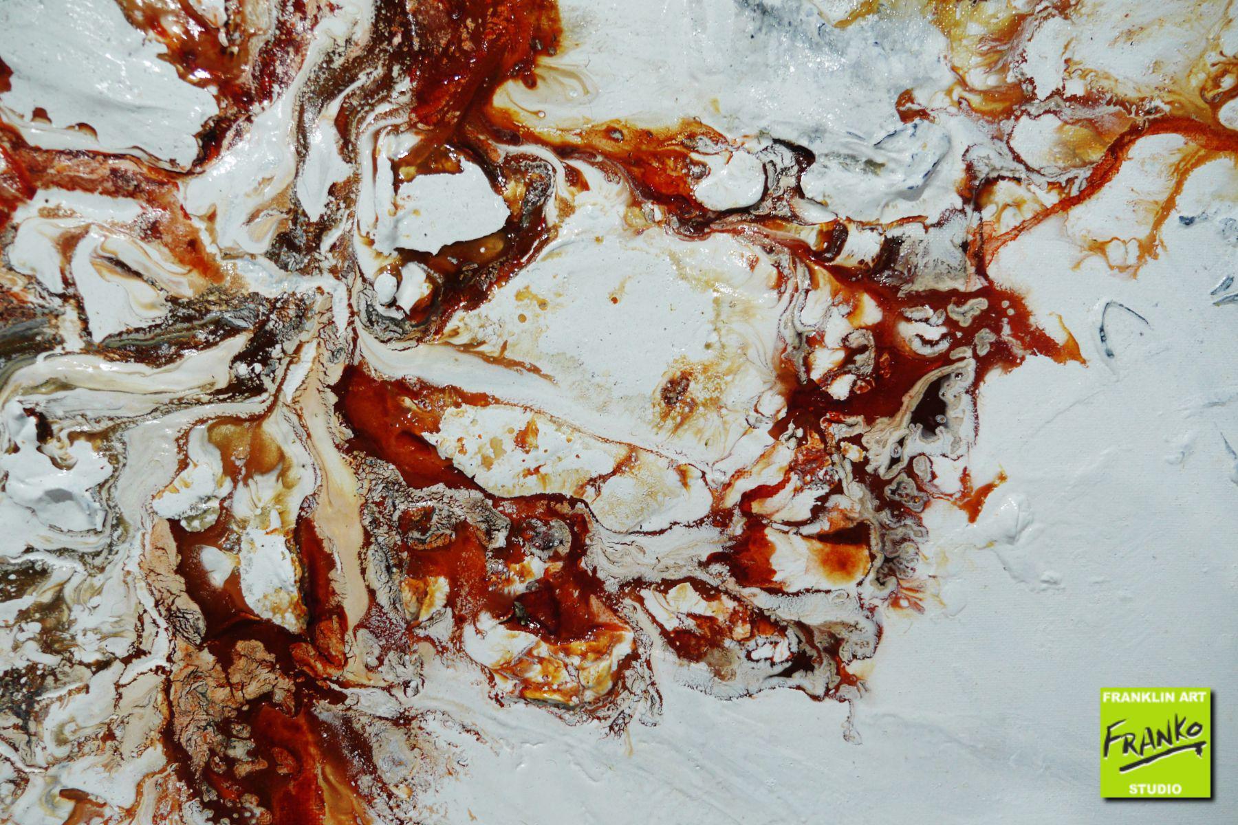 Oxide 160cm x 100cm White Brown Black Textured Abstract Painting (SOLD)