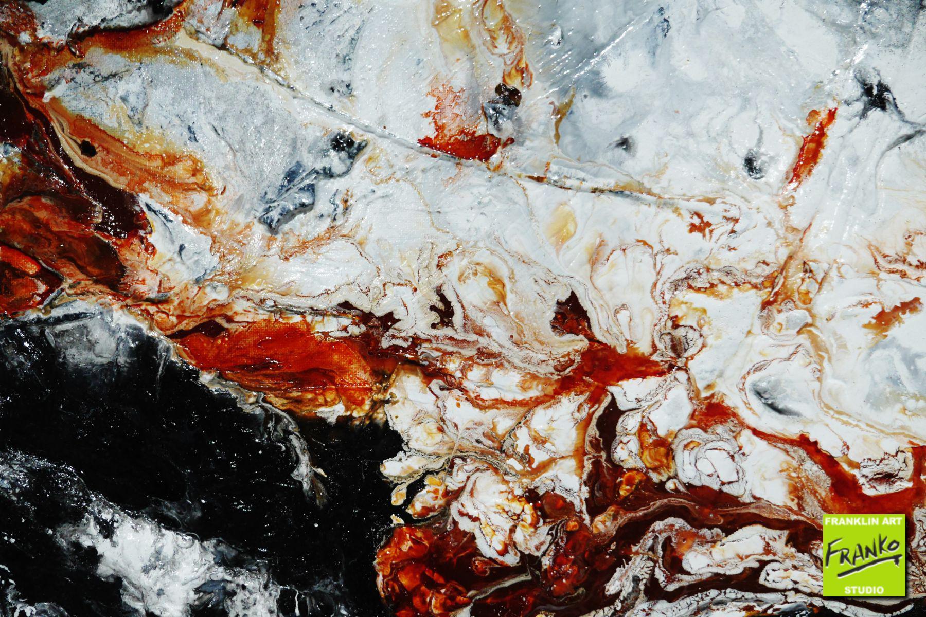 Oxide 160cm x 100cm White Brown Black Textured Abstract Painting (SOLD)-Abstract-[Franko]-[Artist]-[Australia]-[Painting]-Franklin Art Studio