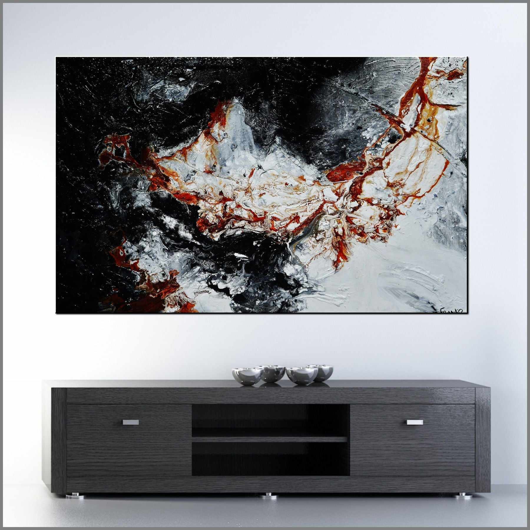 Oxide 160cm x 100cm White Brown Black Textured Abstract Painting (SOLD)-Abstract-[Franko_Artist]-[Australian_artist]-[Gold_Coast]-[Brisbane]-[modern]-[contemporary]-[original]-[Large_artwork]-[The_Block]-[Dream_Homes]-[ideas]-[Grand_Designs]-[Art_Lover]-Franklin Art Studio