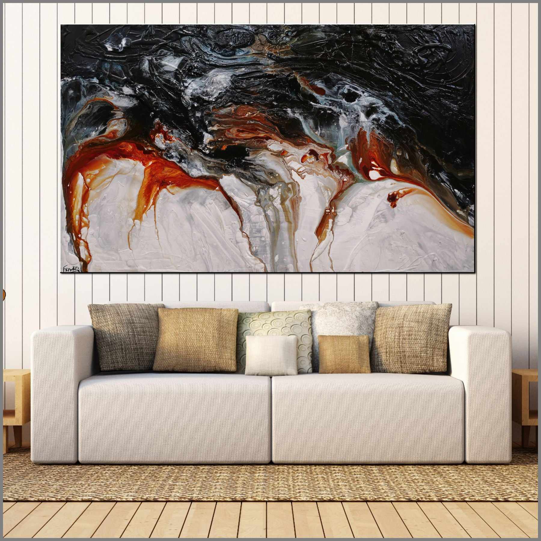 Oxide Coast 200cm x 120cm Black White Oxide Textured Abstract Painting (SOLD)-Abstract-[Franko_Artist]-[Australian_artist]-[Gold_Coast]-[Brisbane]-[modern]-[contemporary]-[original]-[Large_artwork]-[The_Block]-[Dream_Homes]-[ideas]-[Grand_Designs]-[Art_Lover]-Franklin Art Studio