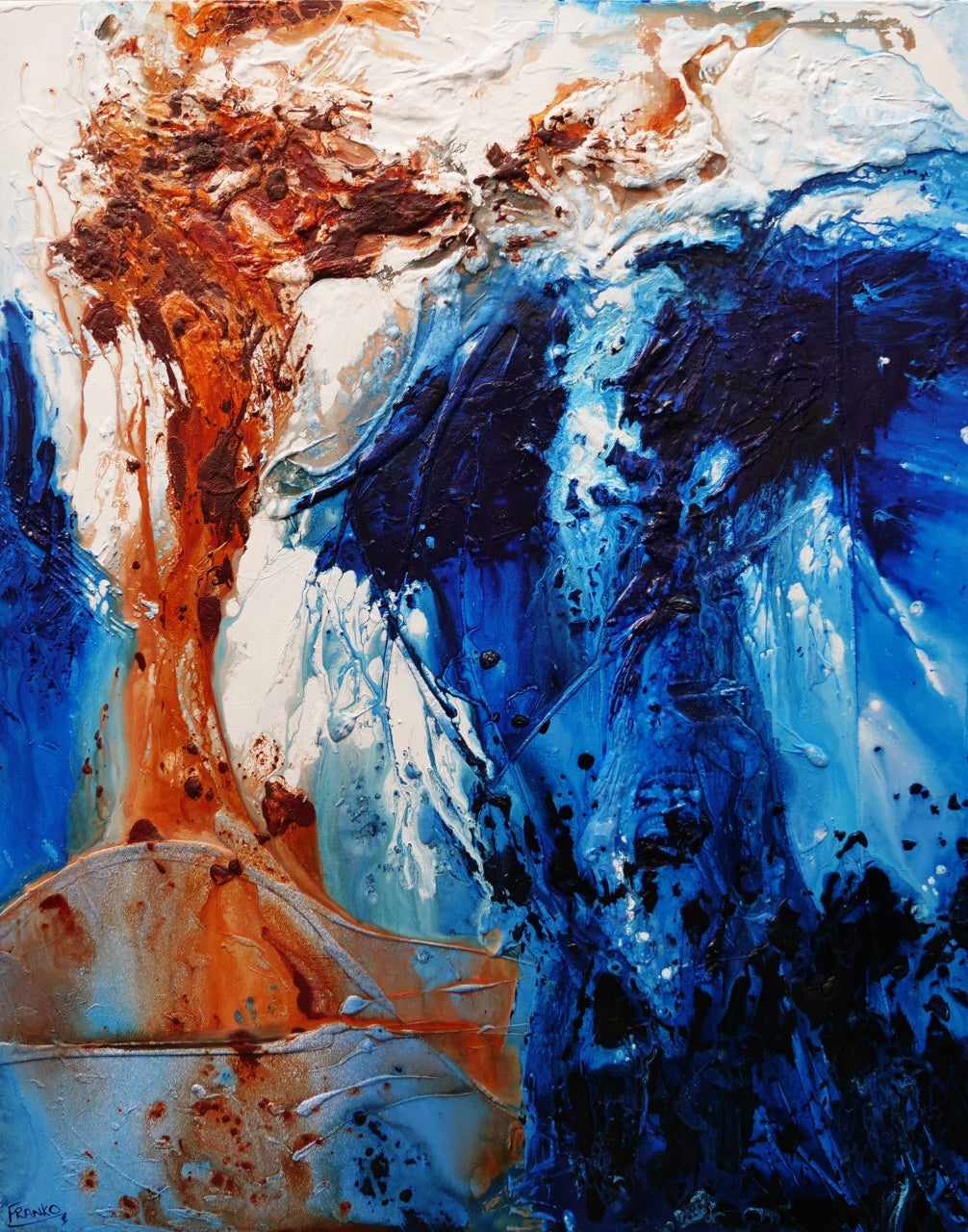 Oxide Landscape 120cm x 150cm Blue Oxide Textured Abstract Painting (SOLD)-Abstract-[Franko_Artist]-[Australian_artist]-[Gold_Coast]-[Brisbane]-[modern]-[contemporary]-[original]-[Large_artwork]-Franklin Art Studio