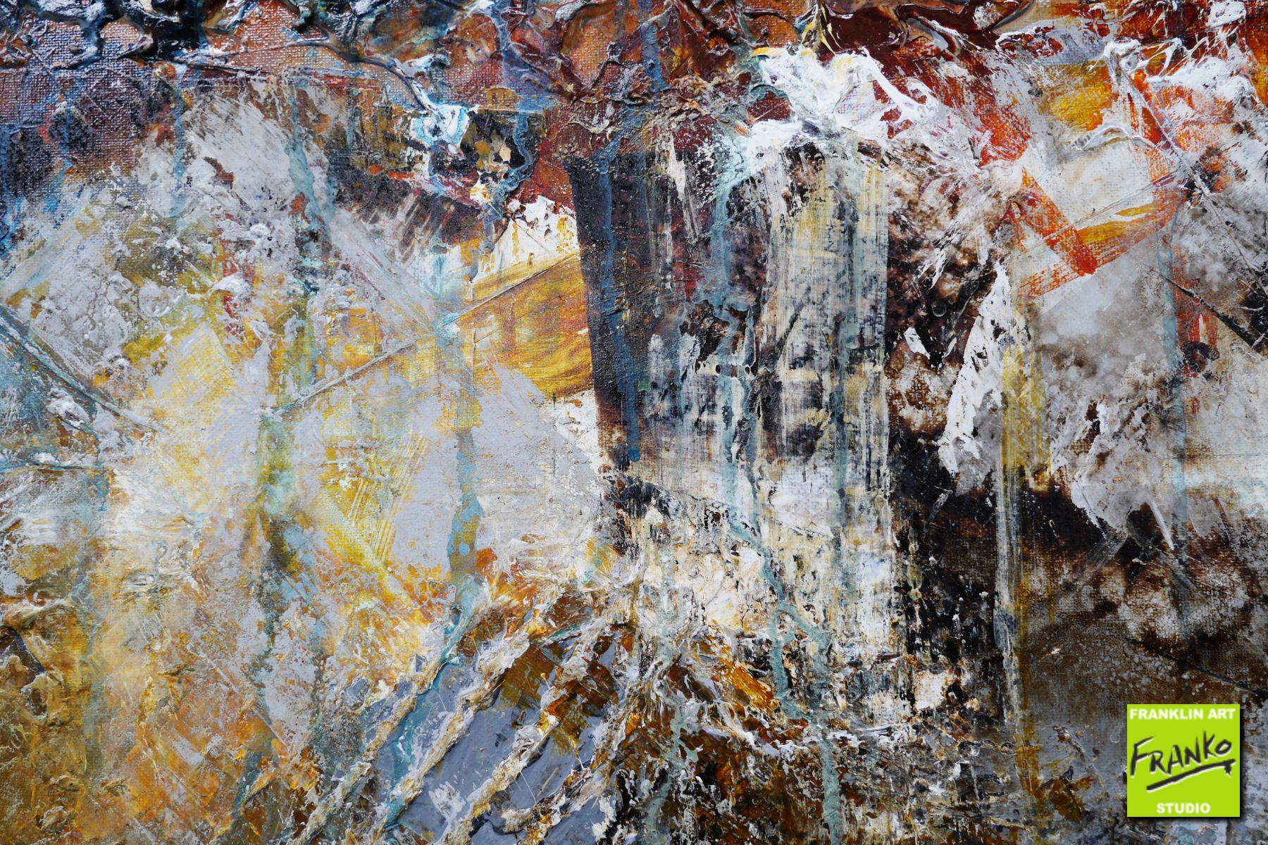 Oxide Landscape 140cm x 100cm Brown Blue Textured Abstract Painting (SOLD)-Abstract-[Franko]-[Artist]-[Australia]-[Painting]-Franklin Art Studio