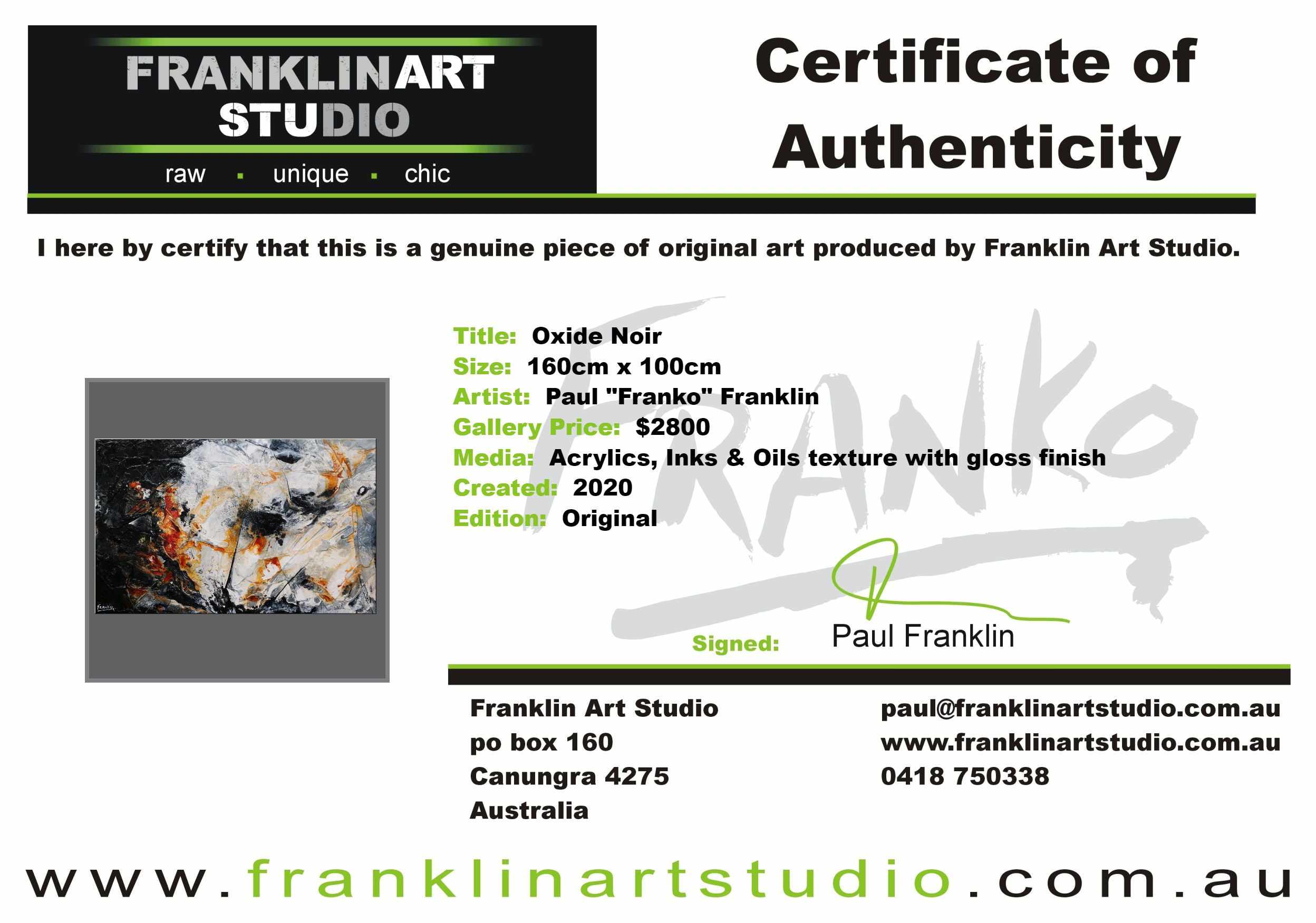 Oxide Noir 160cm x 100cm Black Rusts White Grey Textured Abstract Painting (SOLD)-Abstract-[Franko_Artist]-[The_Block]-[Dream_Homes]-[ideas]-[Grand_Designs]-[Art_Lover]-Franklin Art Studio