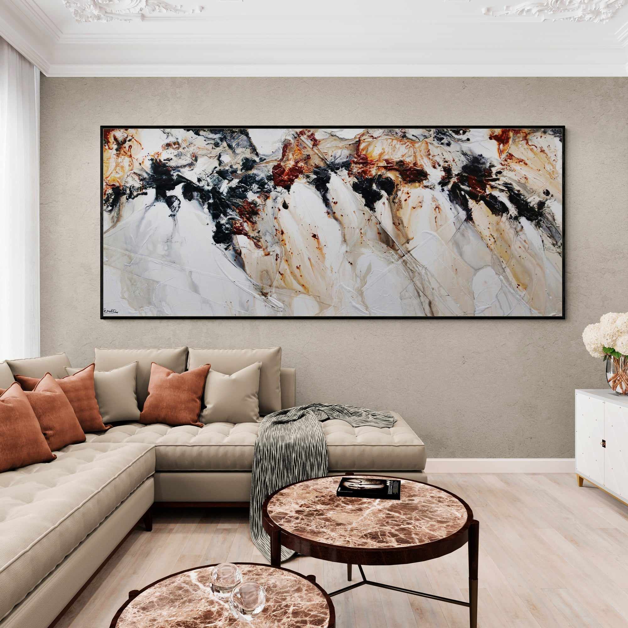 Oxide Noir 240cm x 100cm Oxide White Textured Abstract Painting (SOLD)-Abstract-[Franko_Artist]-[Australian_artist]-[Gold_Coast]-[Brisbane]-[modern]-[contemporary]-[original]-[Large_artwork]-[The_Block]-[Dream_Homes]-[ideas]-[Grand_Designs]-[Art_Lover]-Franklin Art Studio