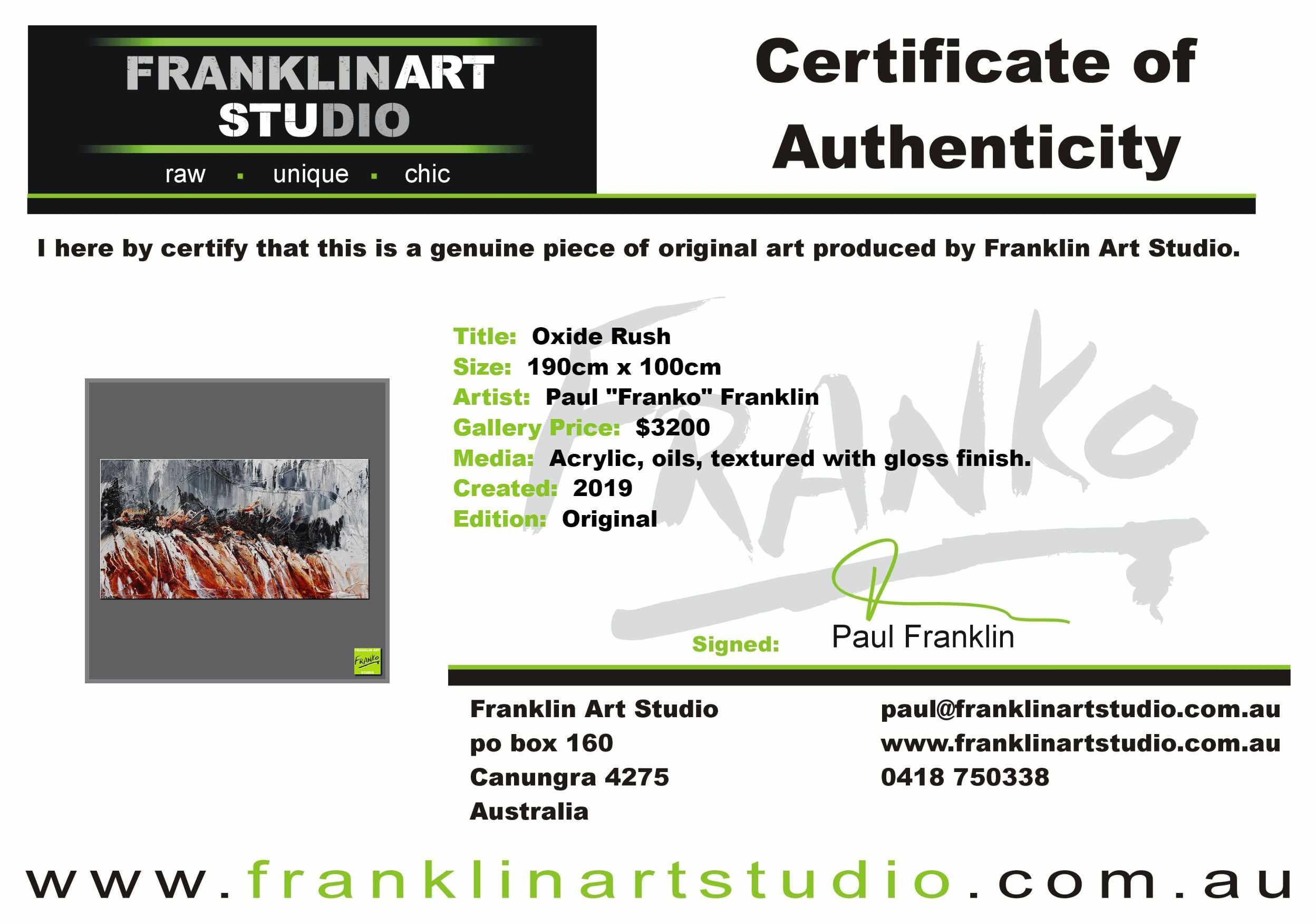 Oxide Rush 190cm x 100cm Grey Brown Textured Abstract Painting (SOLD)-Abstract-[Franko_Artist]-[The_Block]-[Dream_Homes]-[ideas]-[Grand_Designs]-[Art_Lover]-Franklin Art Studio