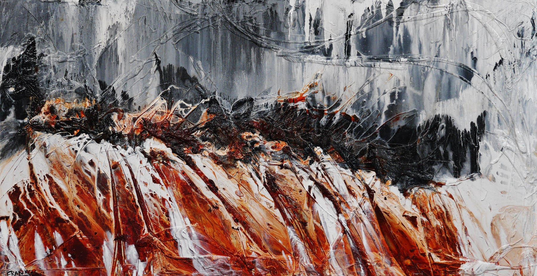 Oxide Rush 190cm x 100cm Grey Brown Textured Abstract Painting (SOLD)-Abstract-[Franko_Artist]-[Australian_artist]-[Gold_Coast]-[Brisbane]-[modern]-[contemporary]-[original]-[Large_artwork]-Franklin Art Studio