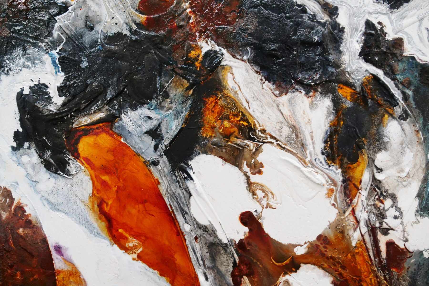 Oxide and Rust 150cm x 150cm Rust Blue White Textured Abstract Painting (SOLD)