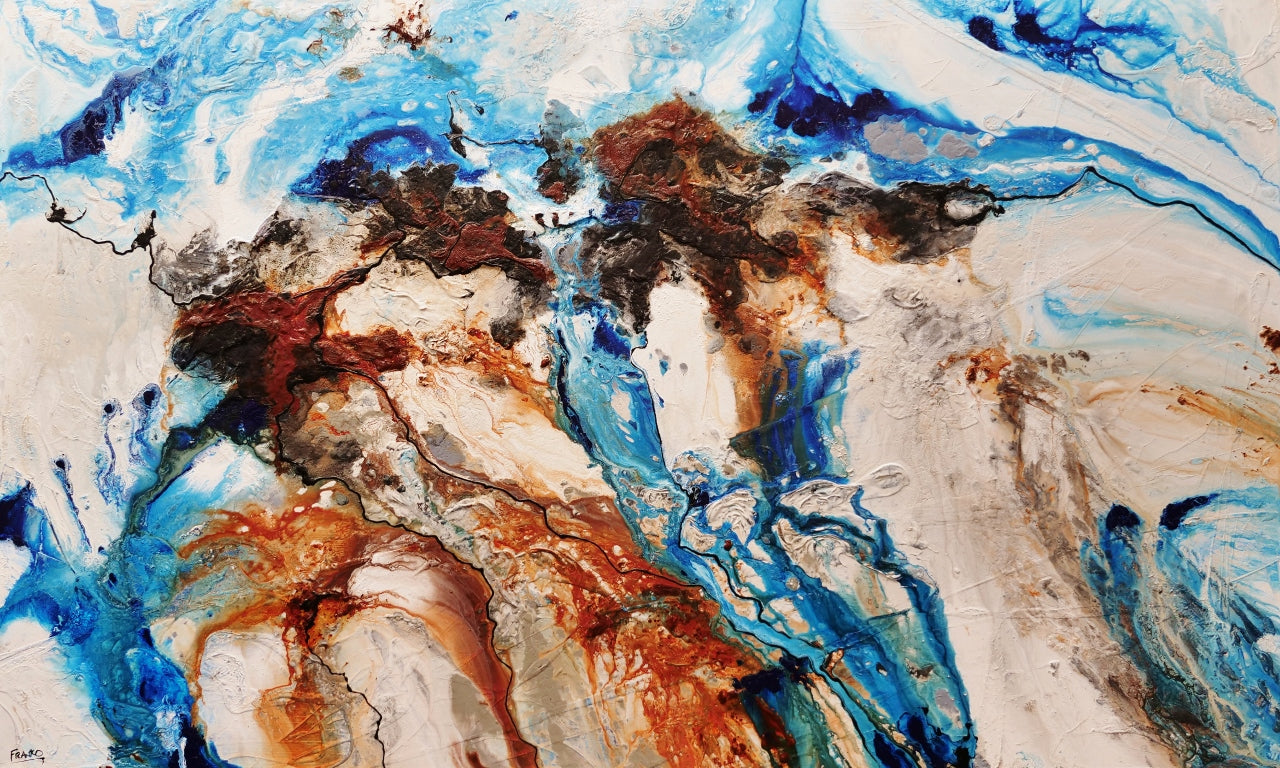 Big Country 280cm x 170cm Blue Rust Cream Textured Abstract Painting (SOLD)-Abstract-[Franko_Artist]-[Australian_artist]-[Gold_Coast]-[Brisbane]-[modern]-[contemporary]-[original]-[Large_artwork]-Franklin Art Studio