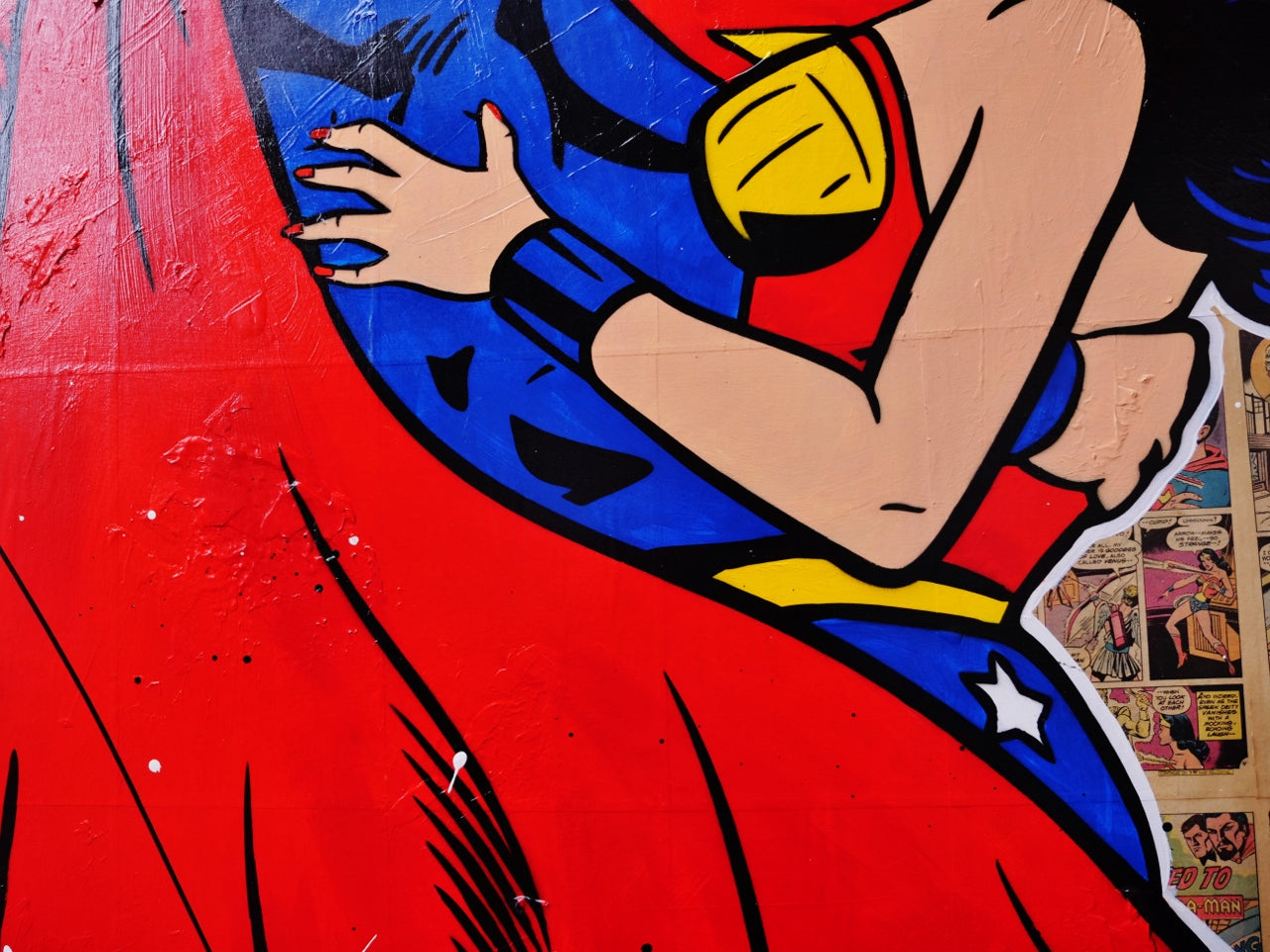 True Romancing 140cm x 100cm Superman Urban Pop Art Book Club Painting (SOLD)