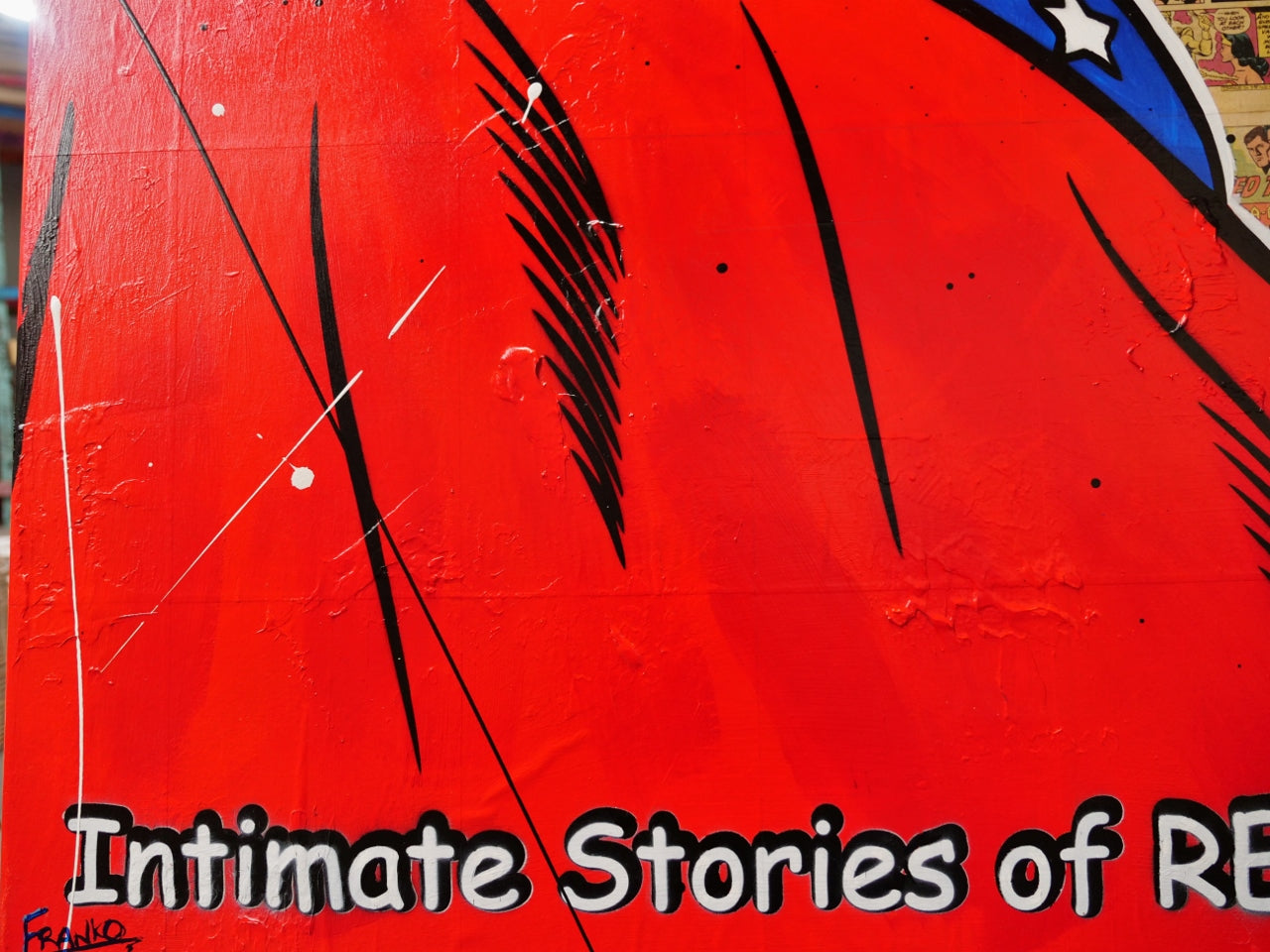 True Romancing 140cm x 100cm Superman Urban Pop Art Book Club Painting (SOLD)