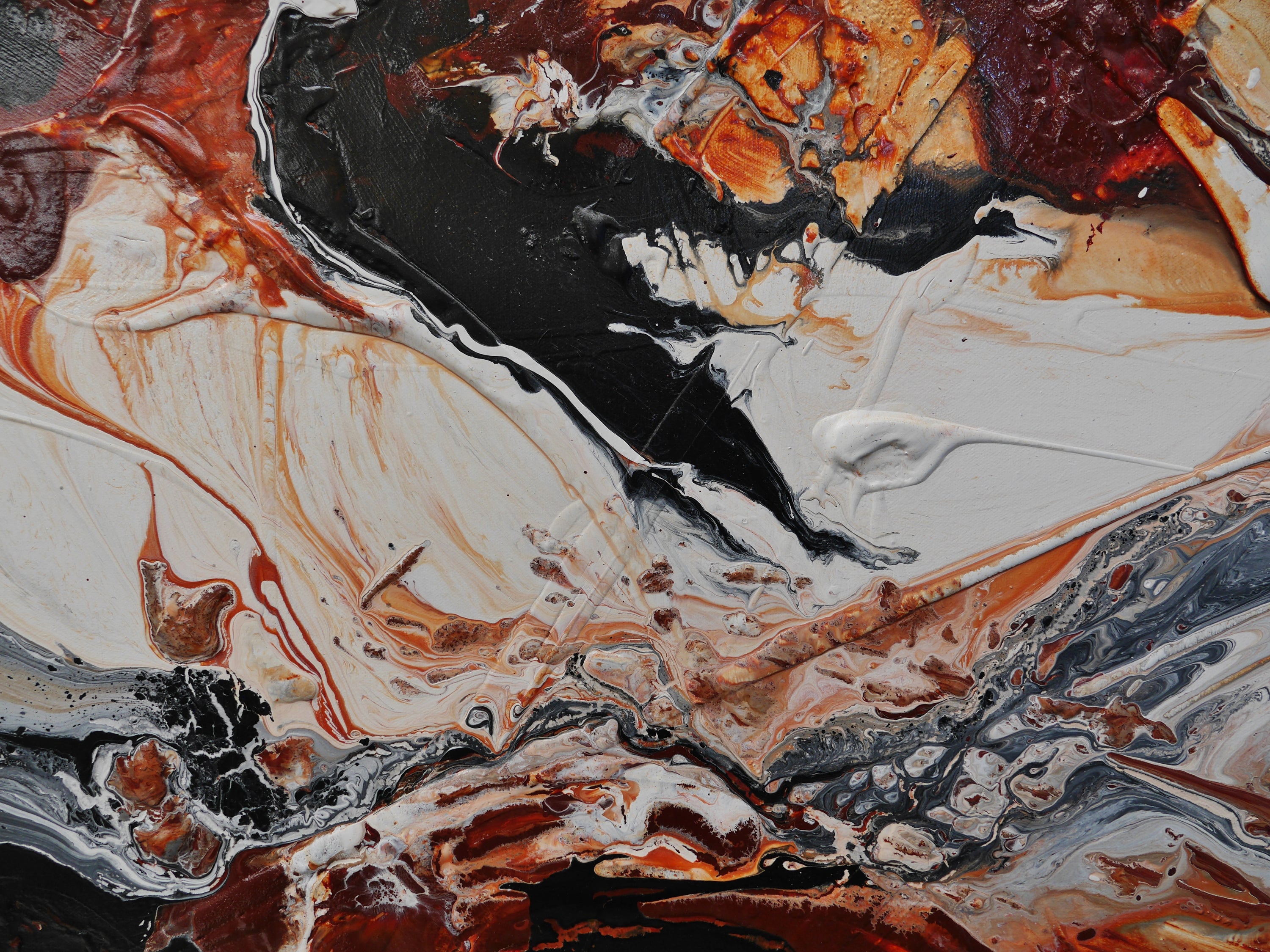 Oxide Slate 270cm x 120cm Oxide Black Grey White Textured Abstract Painting (SOLD)