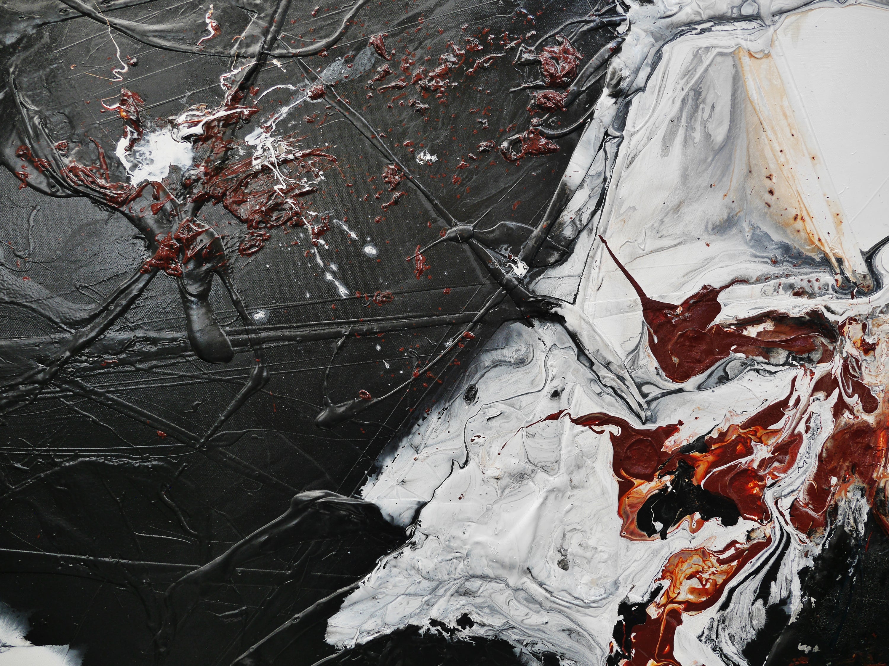 Oxide Slate 270cm x 120cm Oxide Black Grey White Textured Abstract Painting (SOLD)
