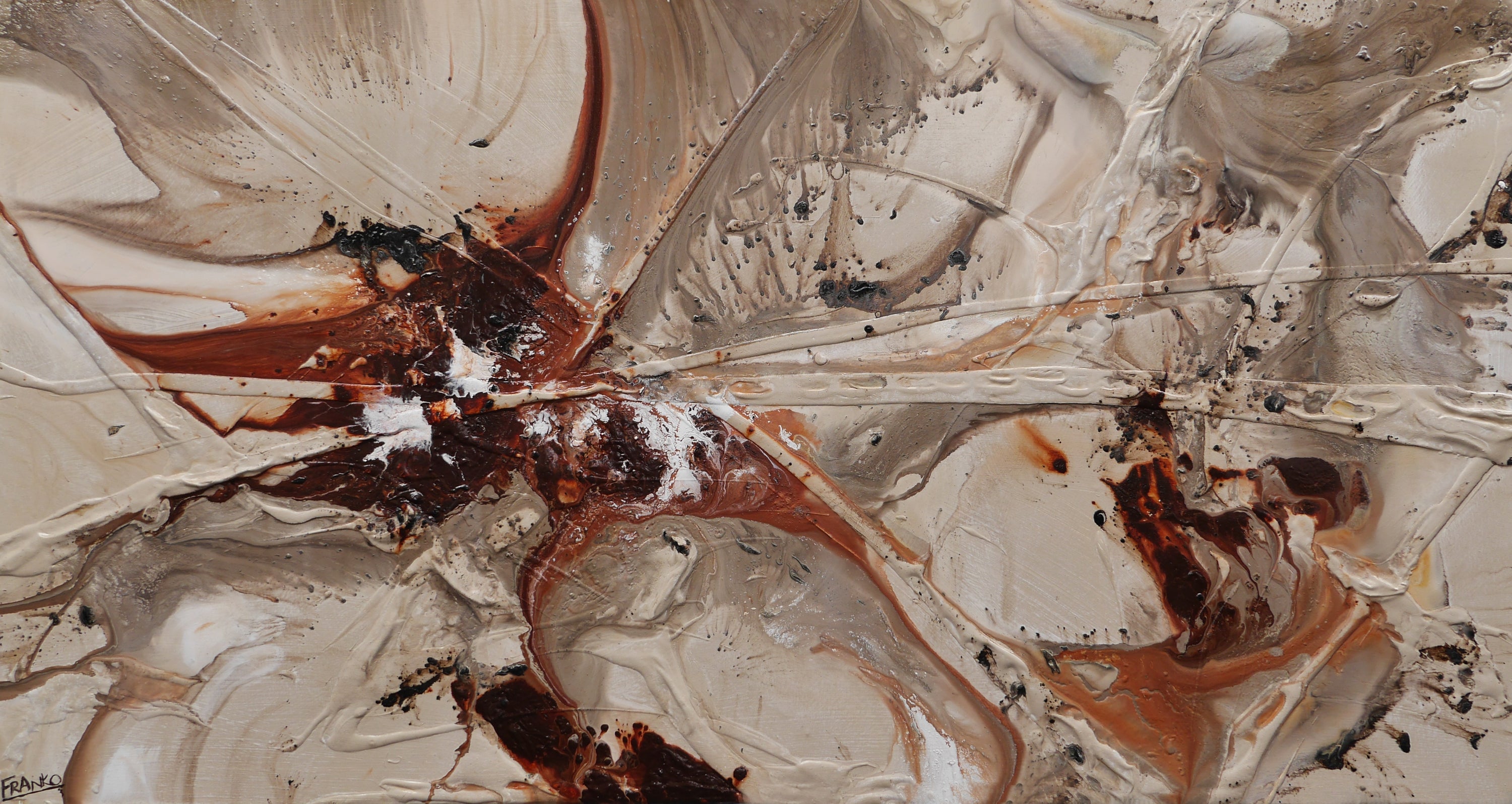 The Almond Principle 190cm x 100cm Malt Rusts Browns Textured Abstract Painting (SOLD)-Abstract-[Franko_Artist]-[Australian_artist]-[Gold_Coast]-[Brisbane]-[modern]-[contemporary]-[original]-[Large_artwork]-Franklin Art Studio