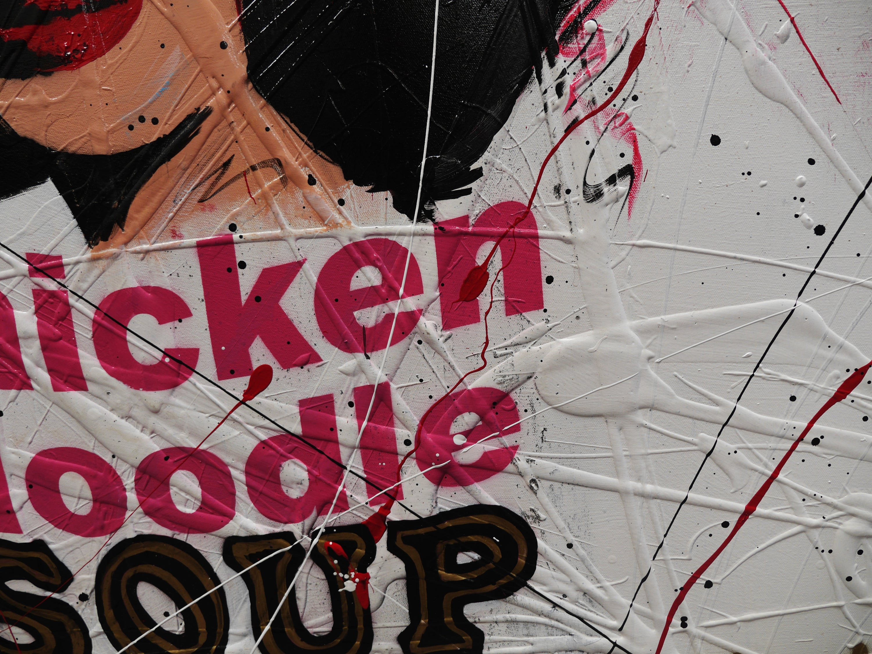 Noodle Liz 140cm x 100cm Campbell's Soup Textured Urban Pop Art Painting (SOLD)