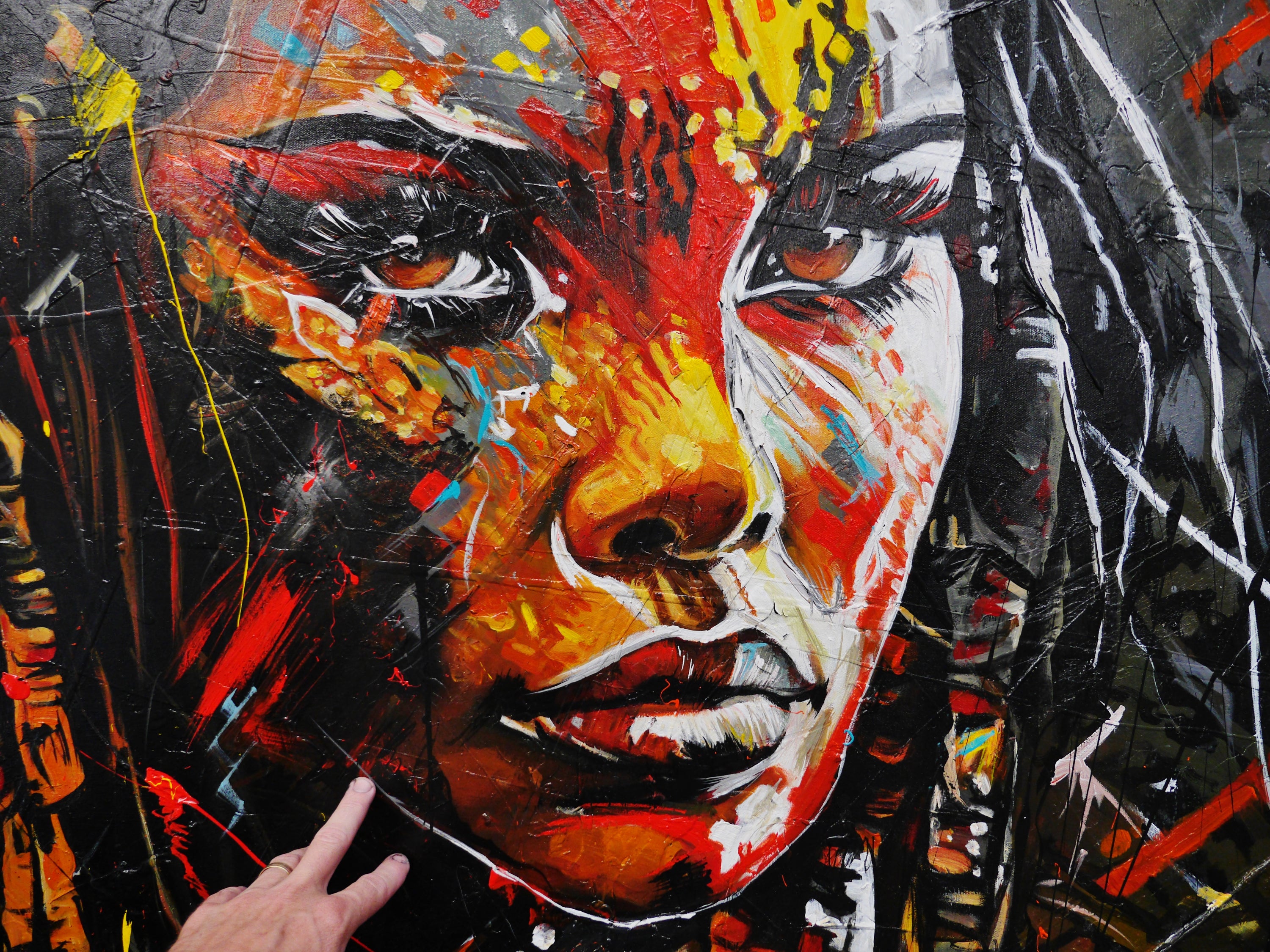 Warrioress 190cm x 100cm Brave and Beautiful Abstract Framed Textured Painting (SOLD)