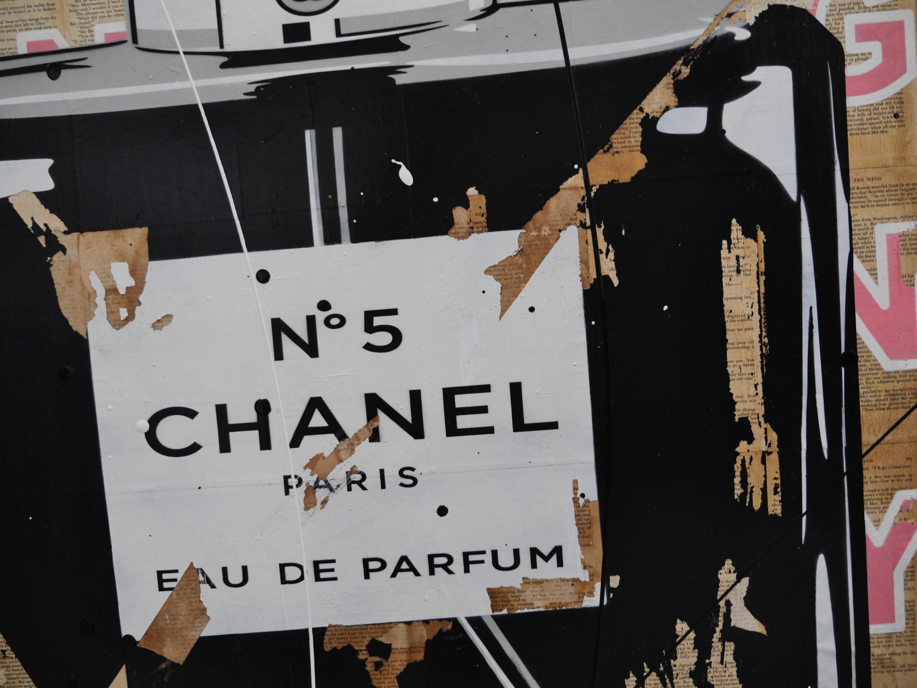 Ripped Fragrances 140cm x 100cm Chanel Perfume Bottle Urban Pop Book Club Painting (SOLD)