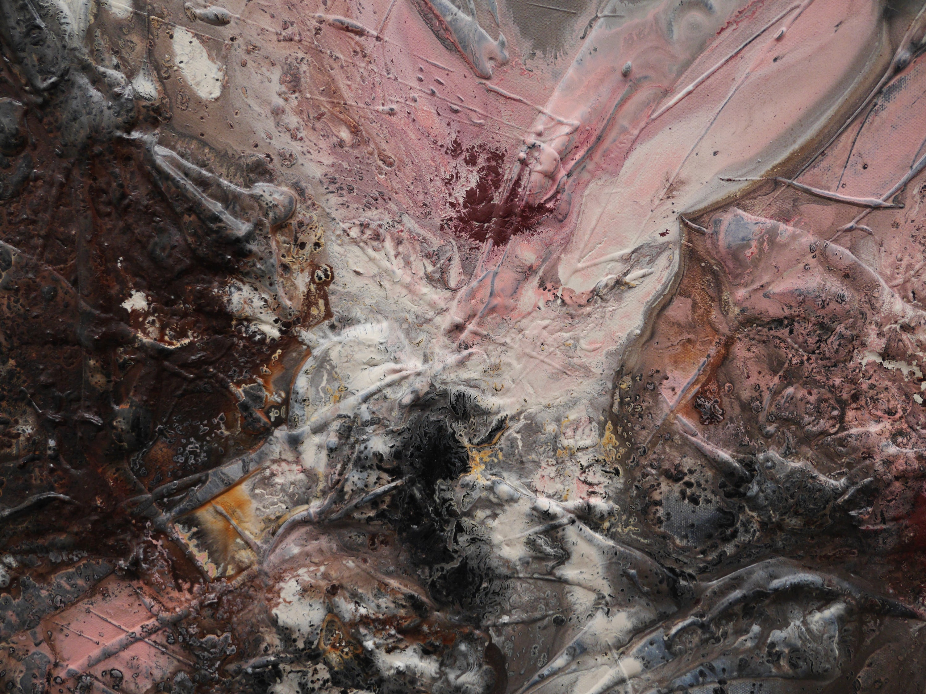 Musk 160cm x 60cm Grey Musk Rusts Textured Abstract Painting (SOLD)