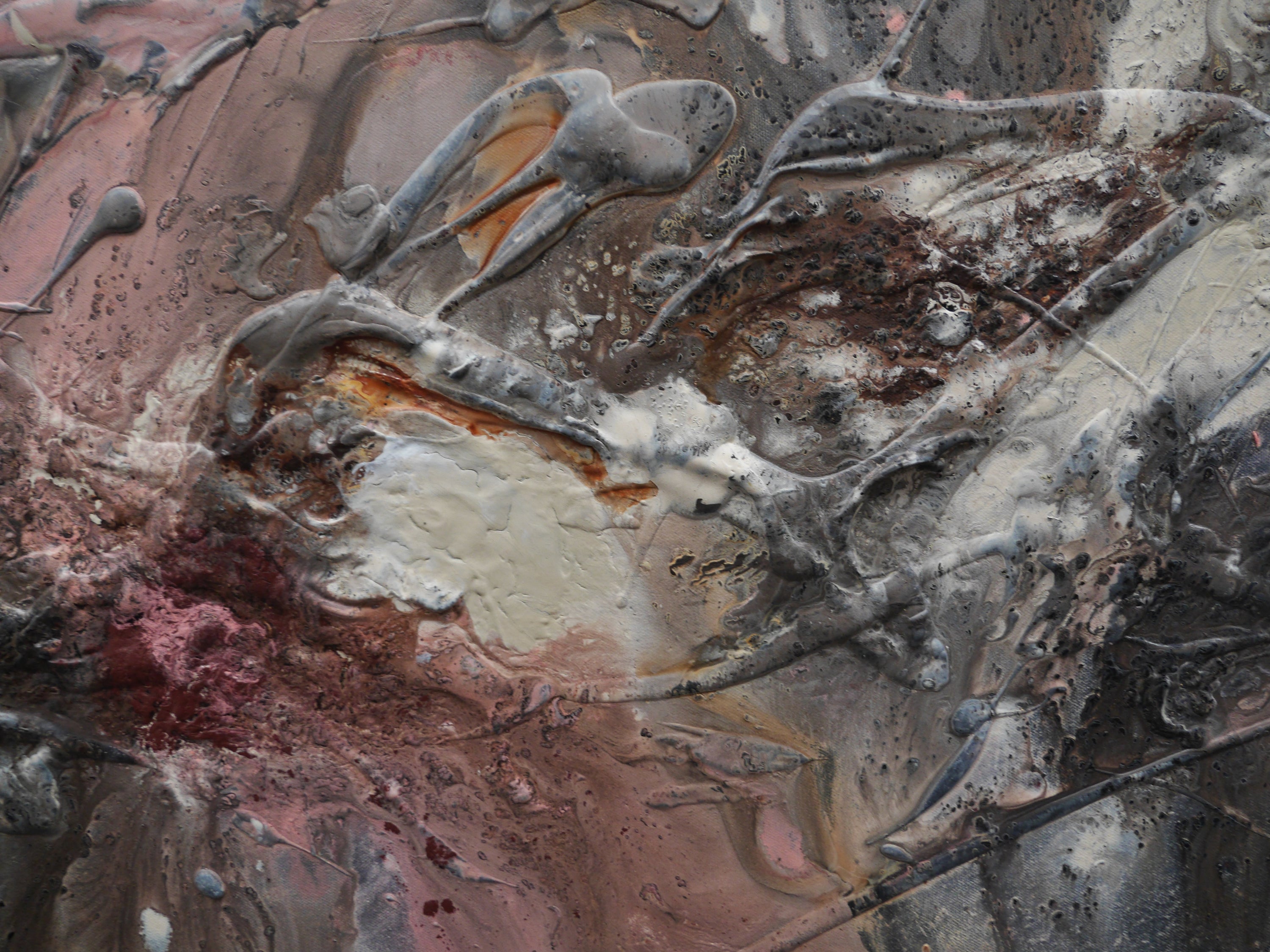 Musk 160cm x 60cm Grey Musk Rusts Textured Abstract Painting (SOLD)