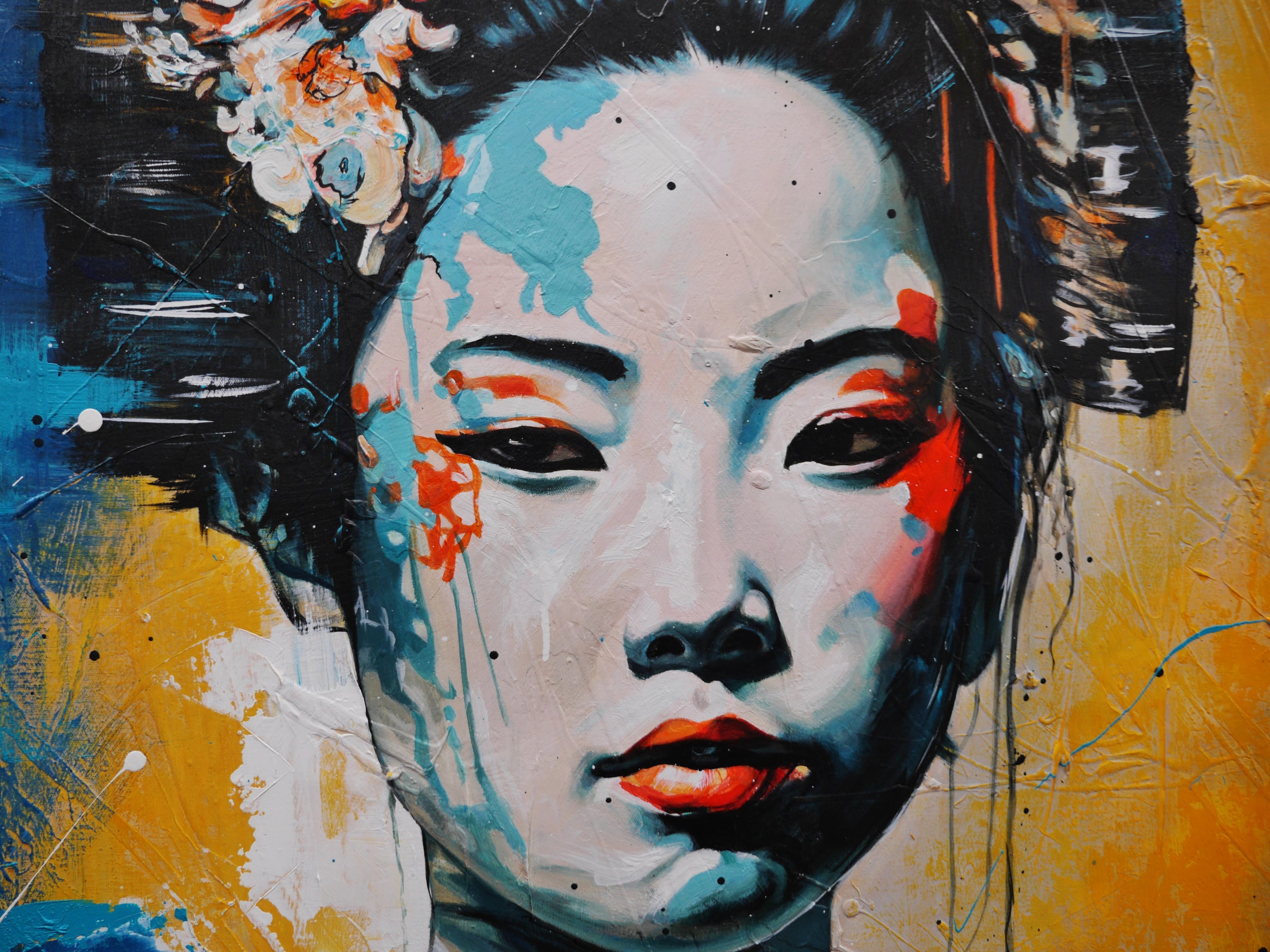 Kawaii "Pretty" 120cm x 150cm Brave and Beautiful Abstract Framed Textured Painting (SOLD)