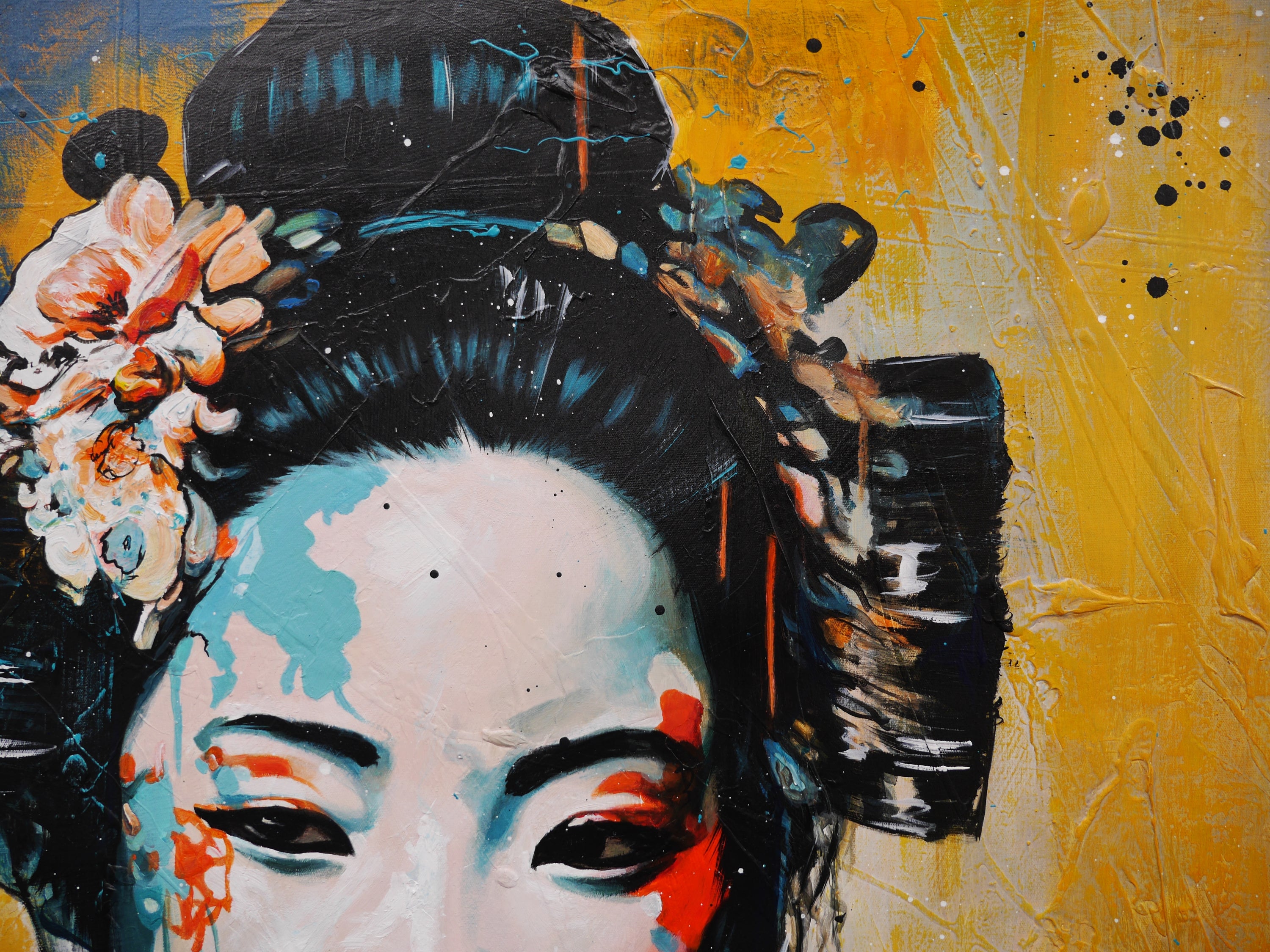 Kawaii "Pretty" 120cm x 150cm Brave and Beautiful Abstract Framed Textured Painting (SOLD)