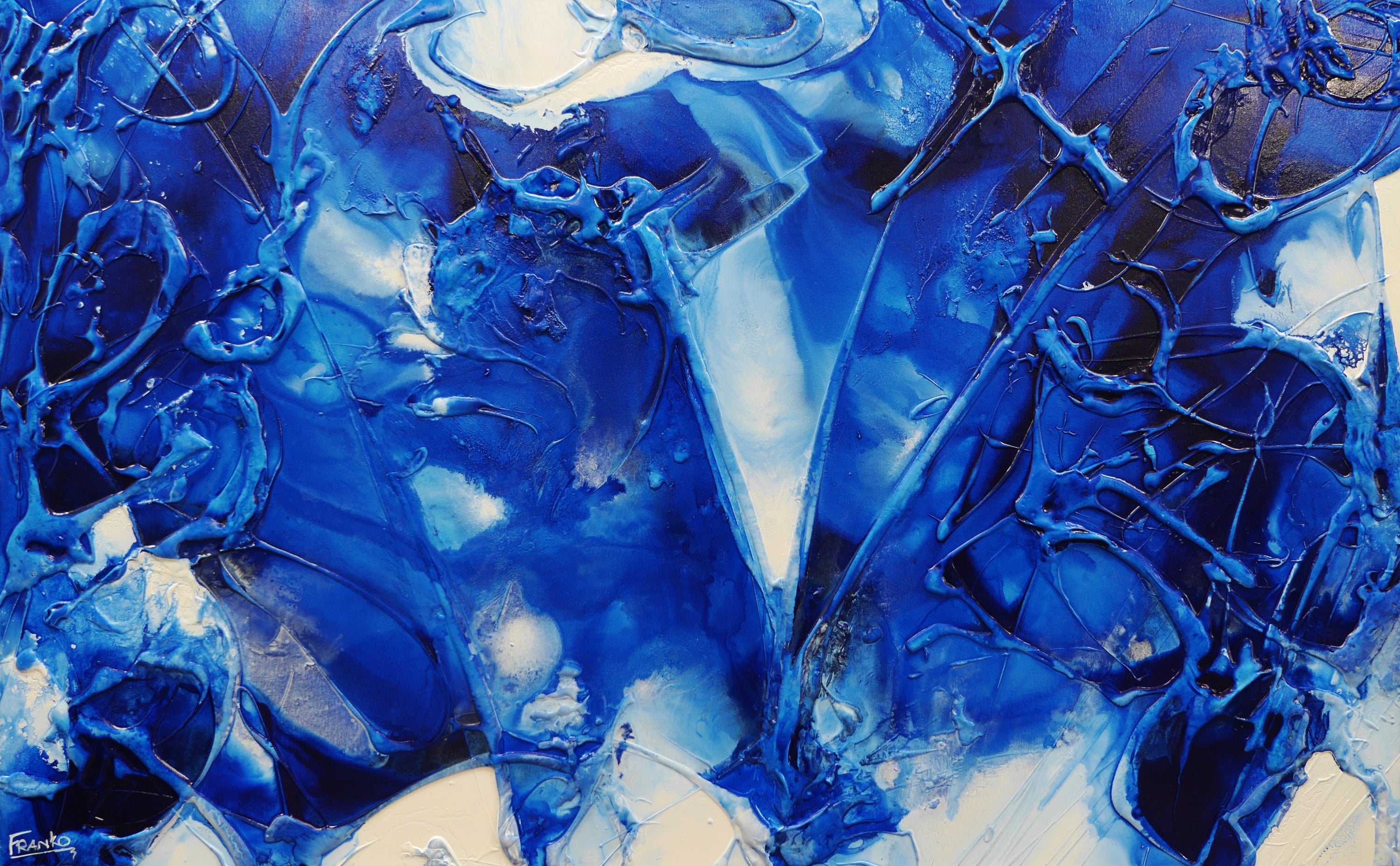 Aquatica 160cm x 100cm Blue White Textured Abstract Painting-Abstract-[Franko_Artist]-[Australian_artist]-[Gold_Coast]-[Brisbane]-[modern]-[contemporary]-[original]-[Large_artwork]-Franklin Art Studio
