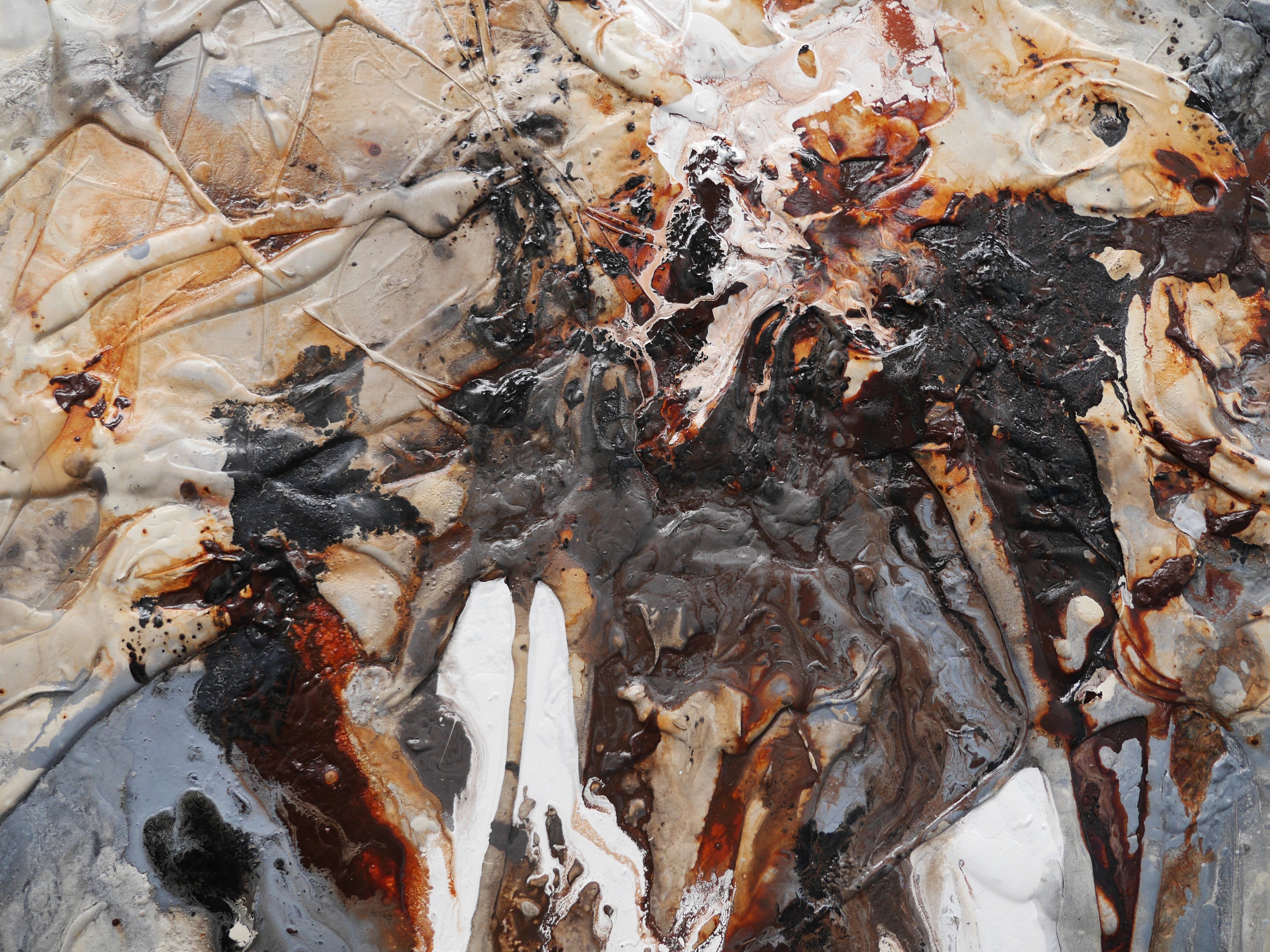 Nara Rust 150cm x 150cm White Oxide Textured Abstract Painting (SOLD)