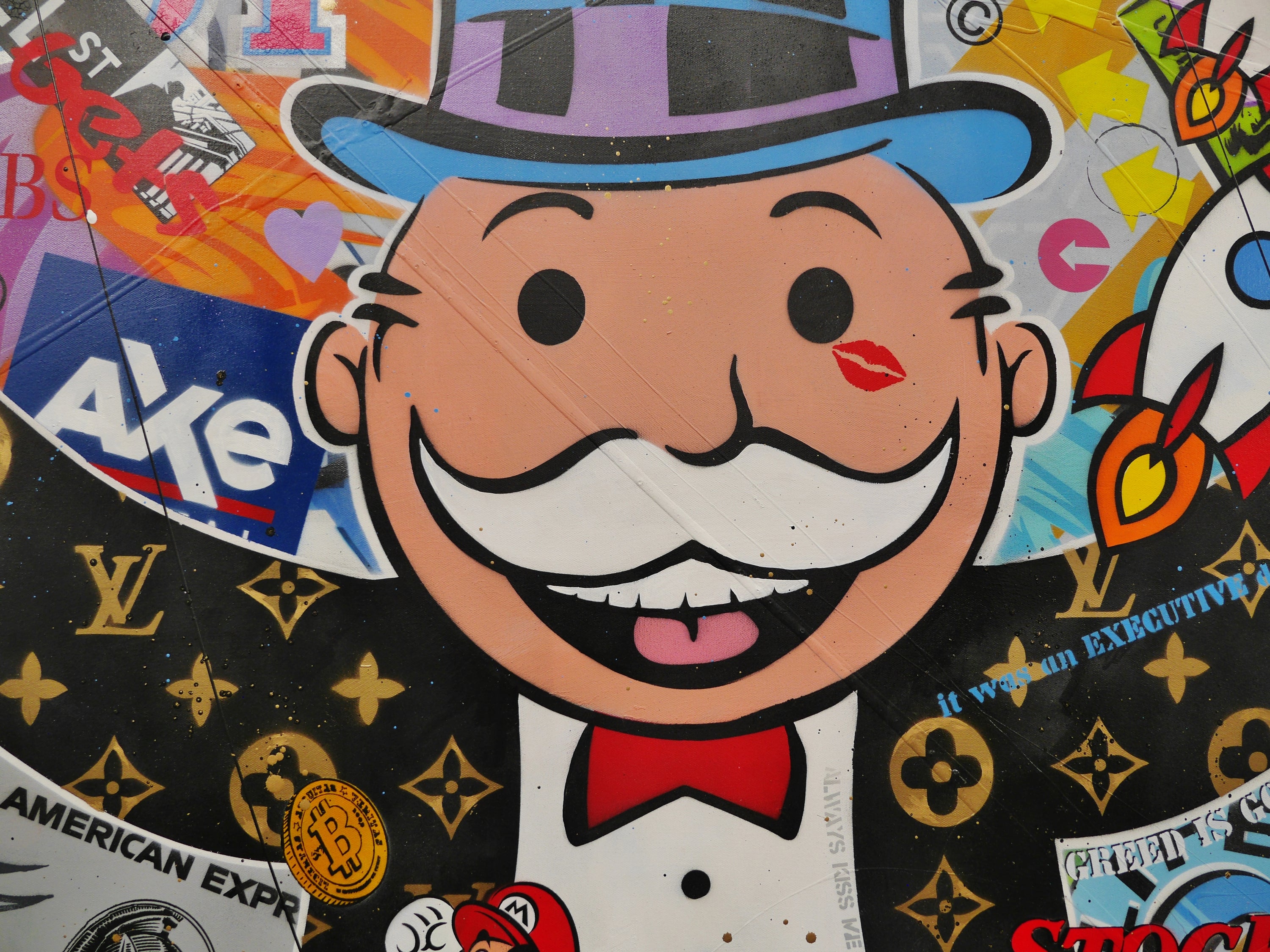 Hush Money 270cm x 120cm Textured Urban Pop Art Painting (SOLD)